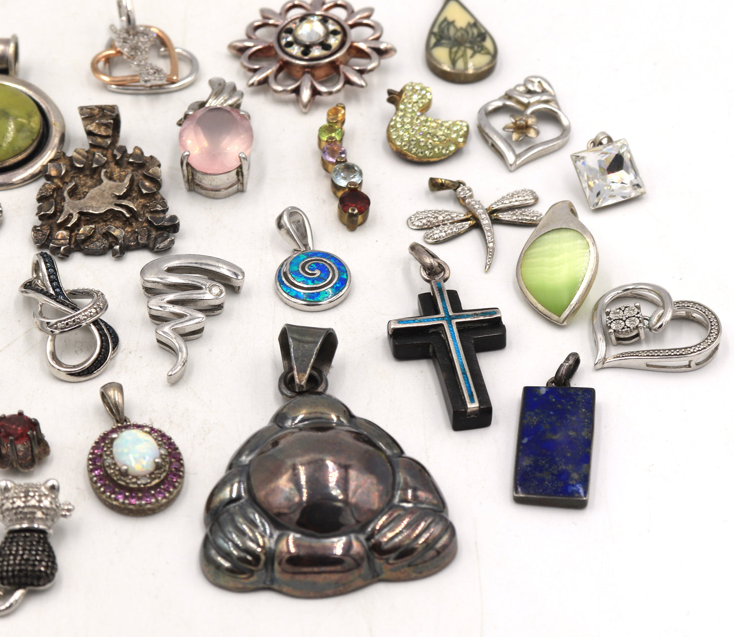 Group lot of vintage 925 sterling silver pendants