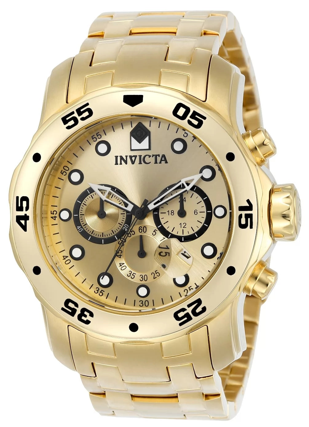 Invicta Men's Pro Diver  Quartz Chronograph Gold Dial Watch