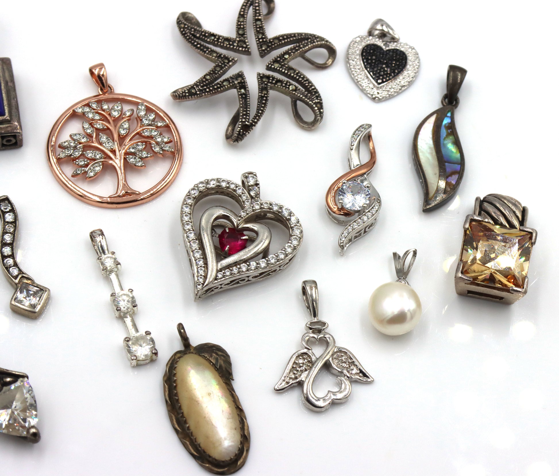 Group lot of Vintage 925 sterling silver pendants