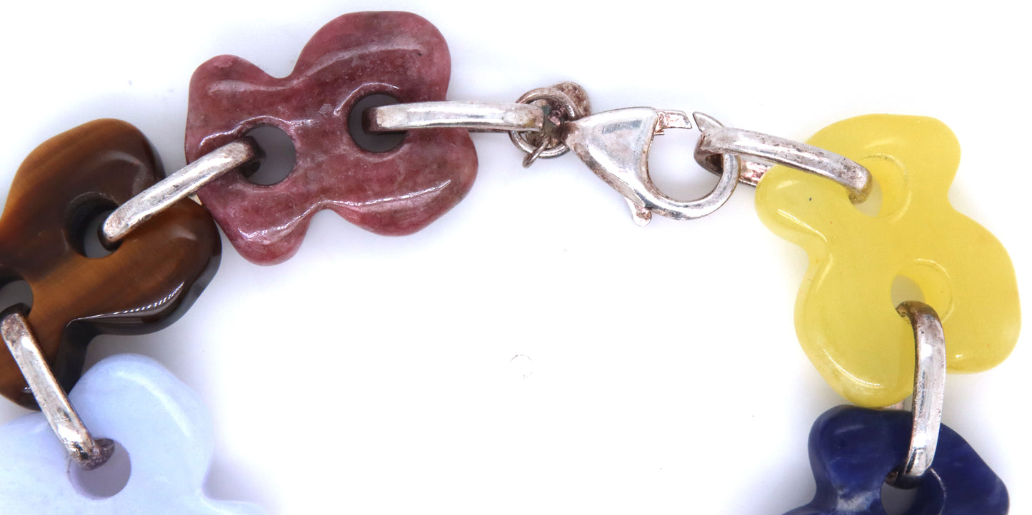 925 Sterling silver Tous stone bear link bracelet
