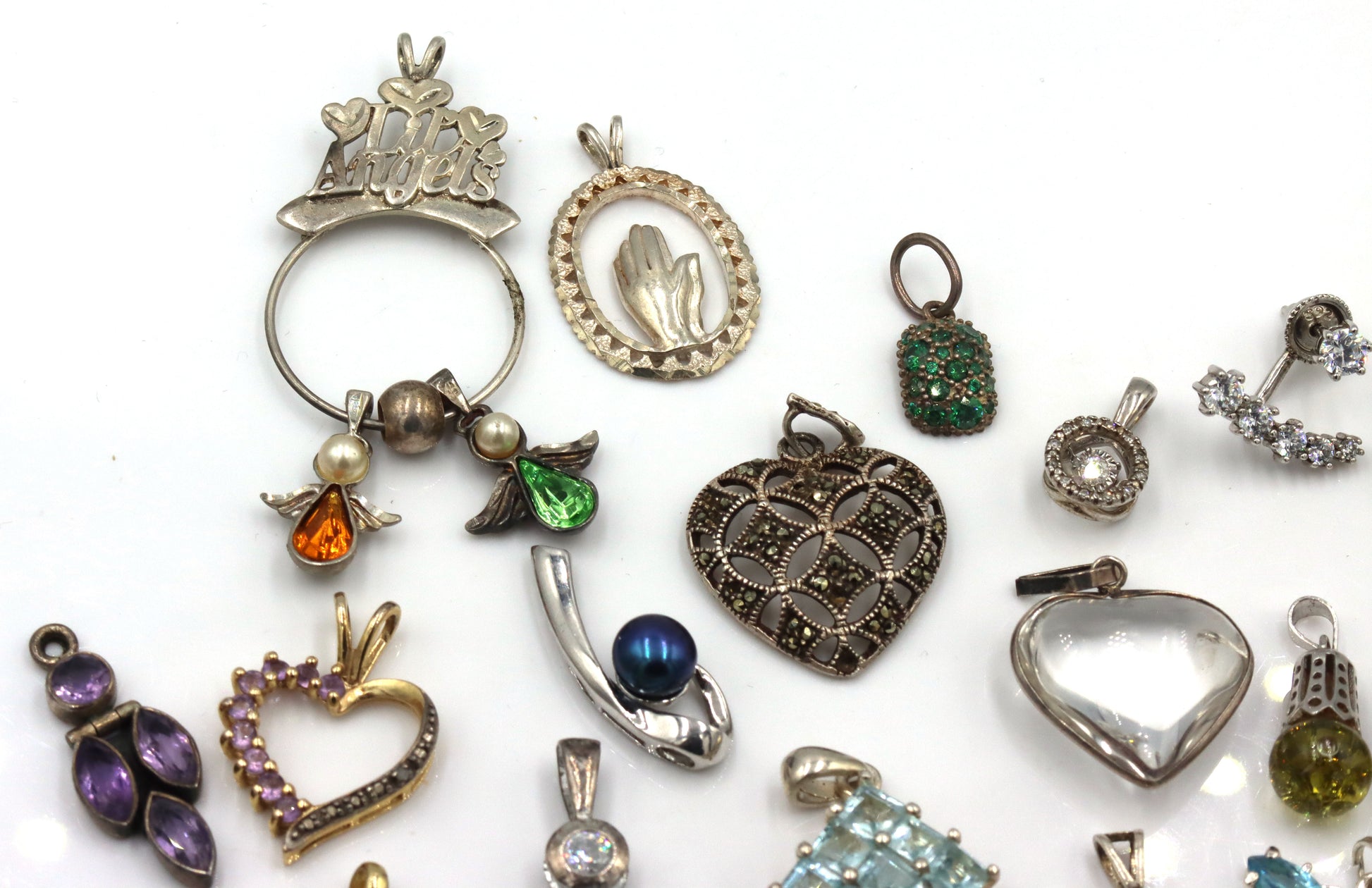 Group lot of Vintage 925 sterling silver pendants