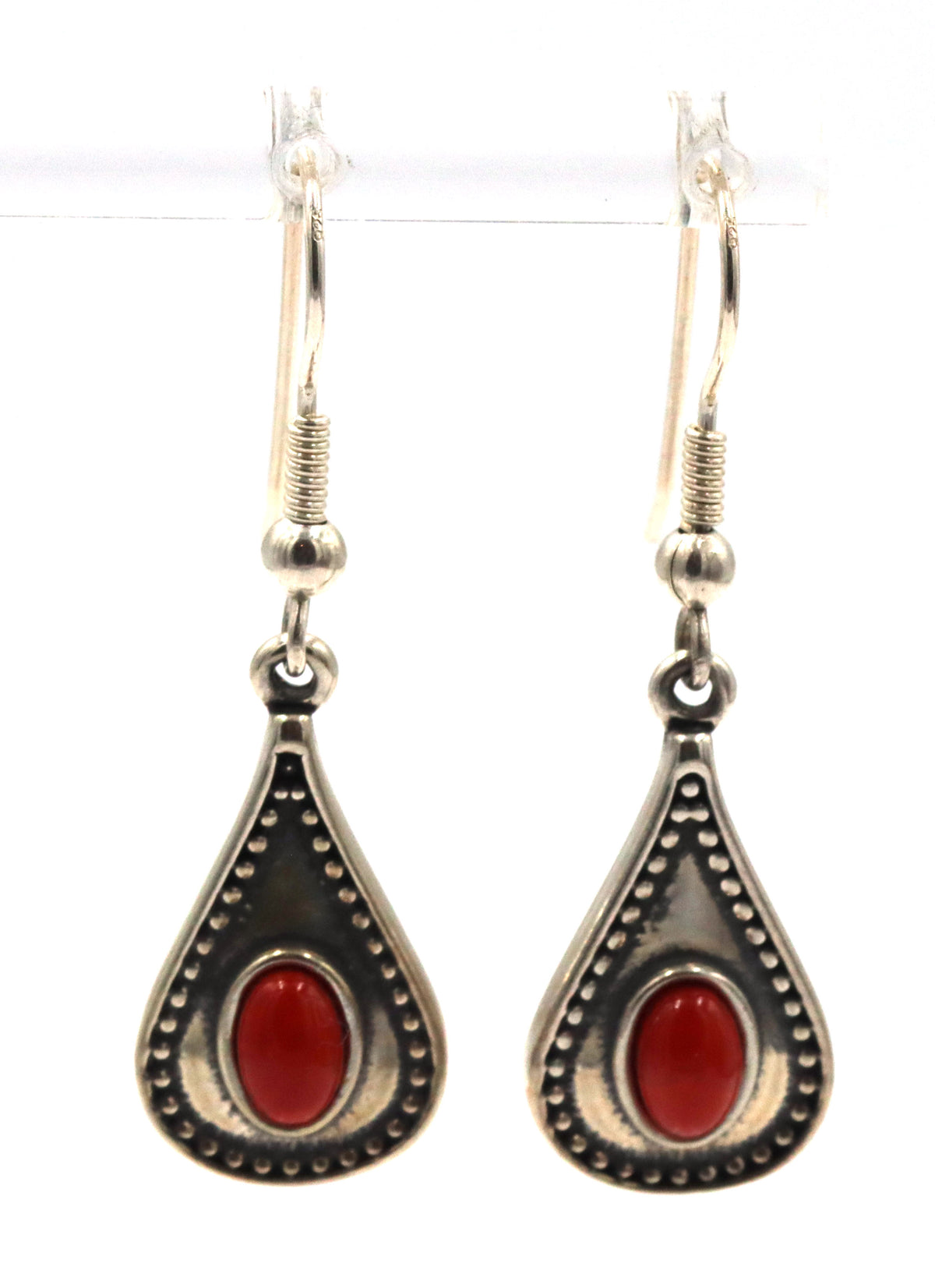 Set of 925 sterling silver signed gemstone bracelet and dangle earrings