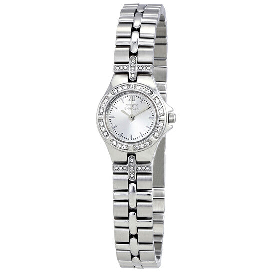 Invicta Wildflower Women’s Crystal Stainless Steel Watch – Silver Dial