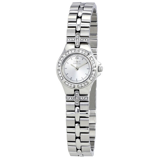 Invicta Wildflower Women’s Crystal Stainless Steel Watch – Silver Dial