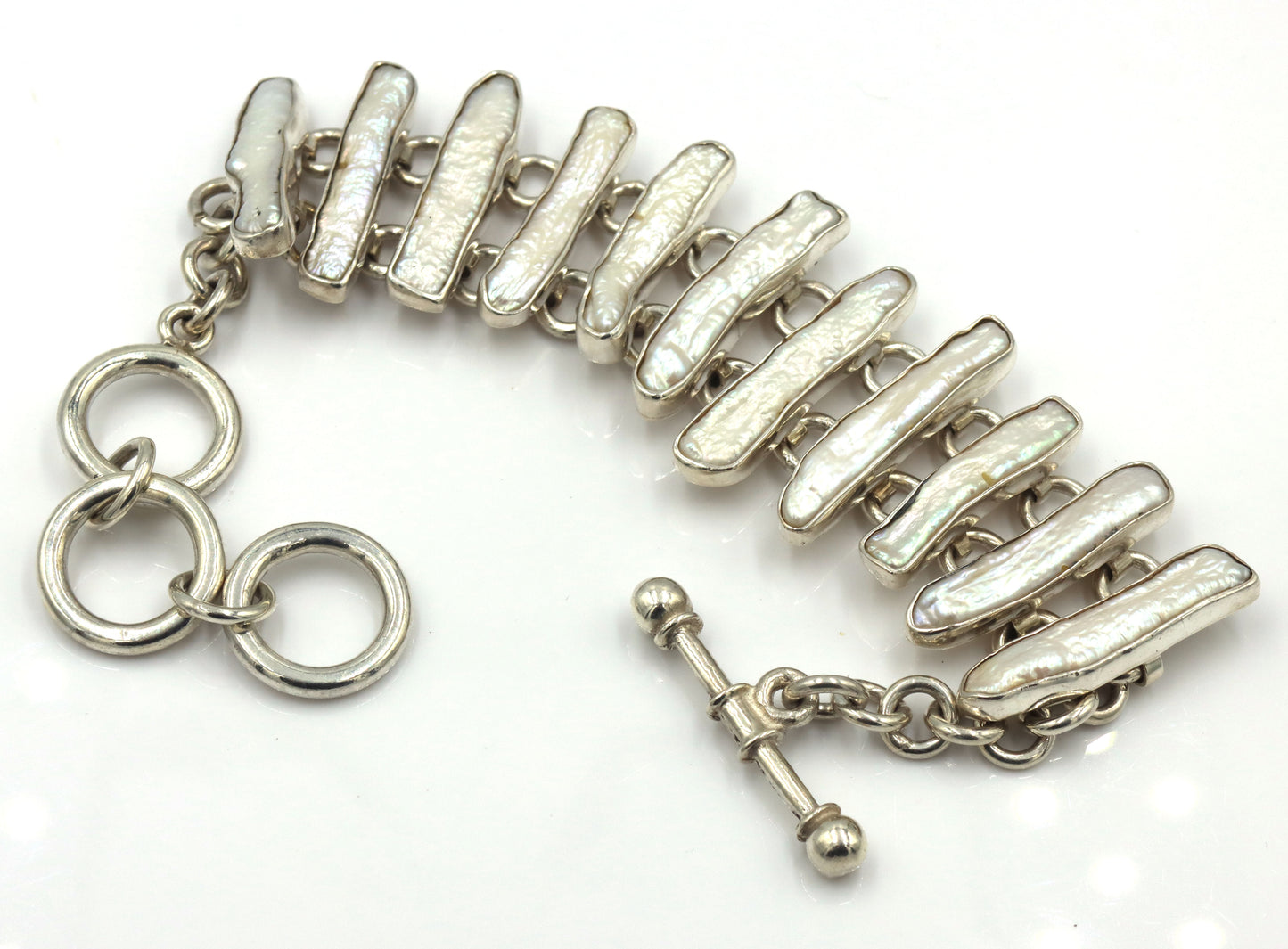 925 Sterling silver shell link bracelet