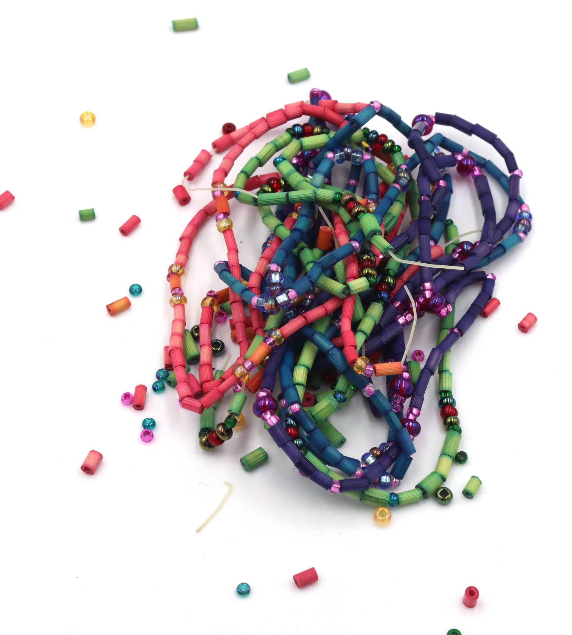 Multi color gemstone strands