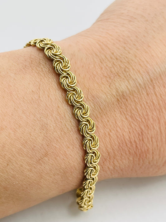 14KT Yellow Gold Byzantine Link Bracelet