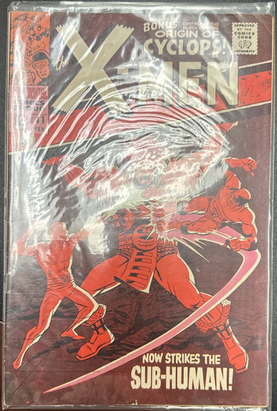 Vintage Marvel Comic Book Lot of 4 X-Men #41, Daredevil #20, Hulk #116, Marvel Fanfare #1