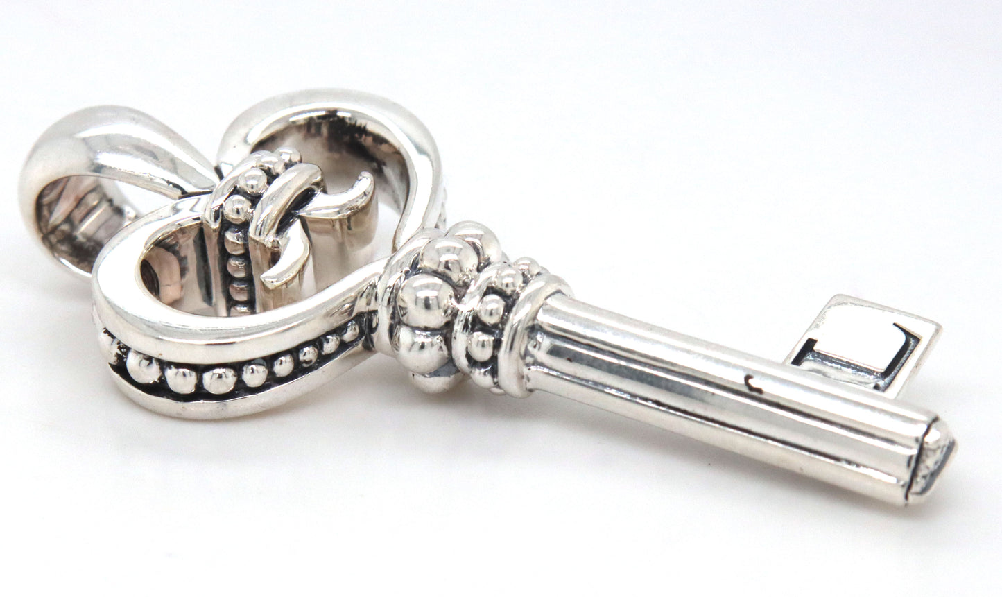 Lagos Caviar key pendant in 925 sterling silver