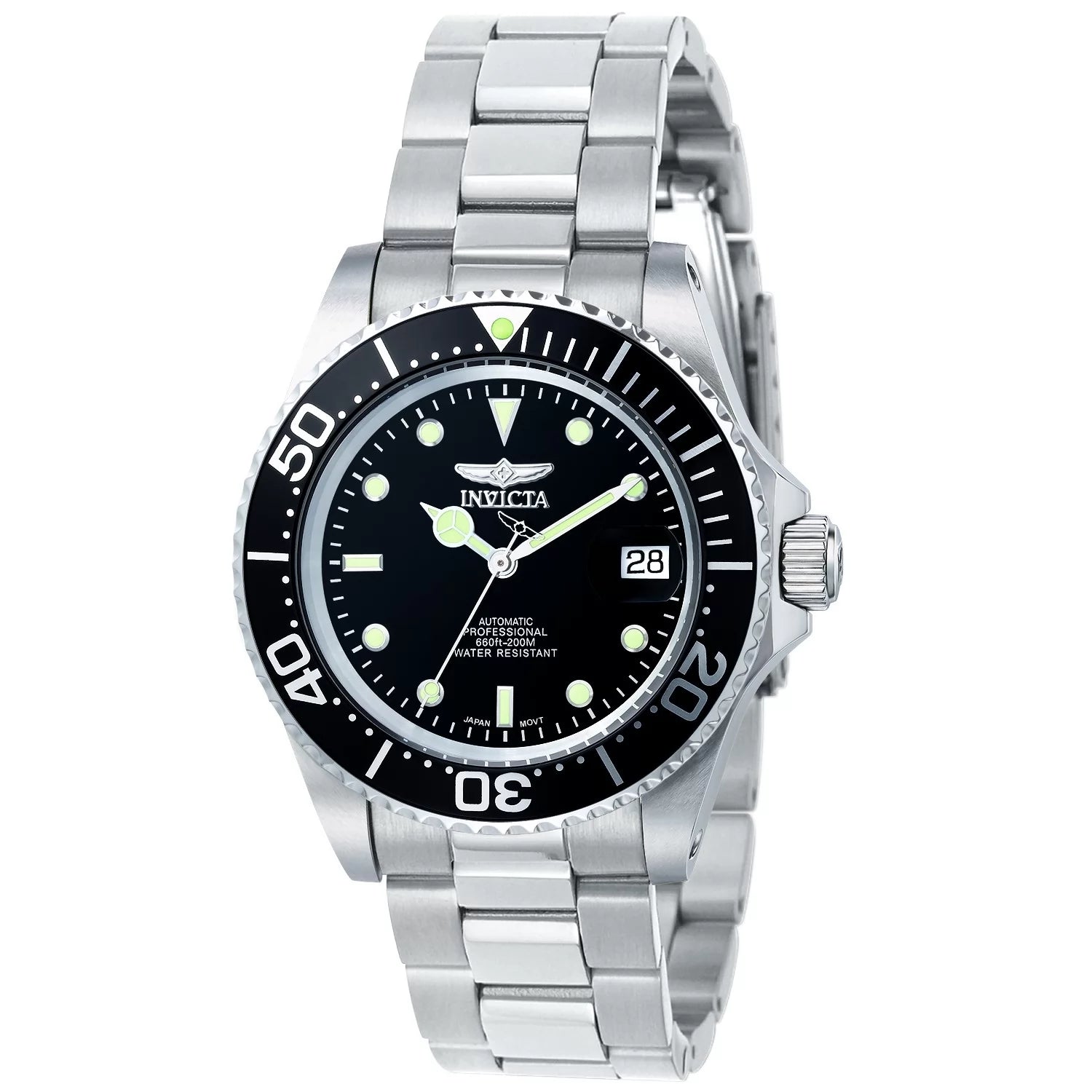 Invicta Men's Pro Diver Automatic 3 Hand Black Dial Watch