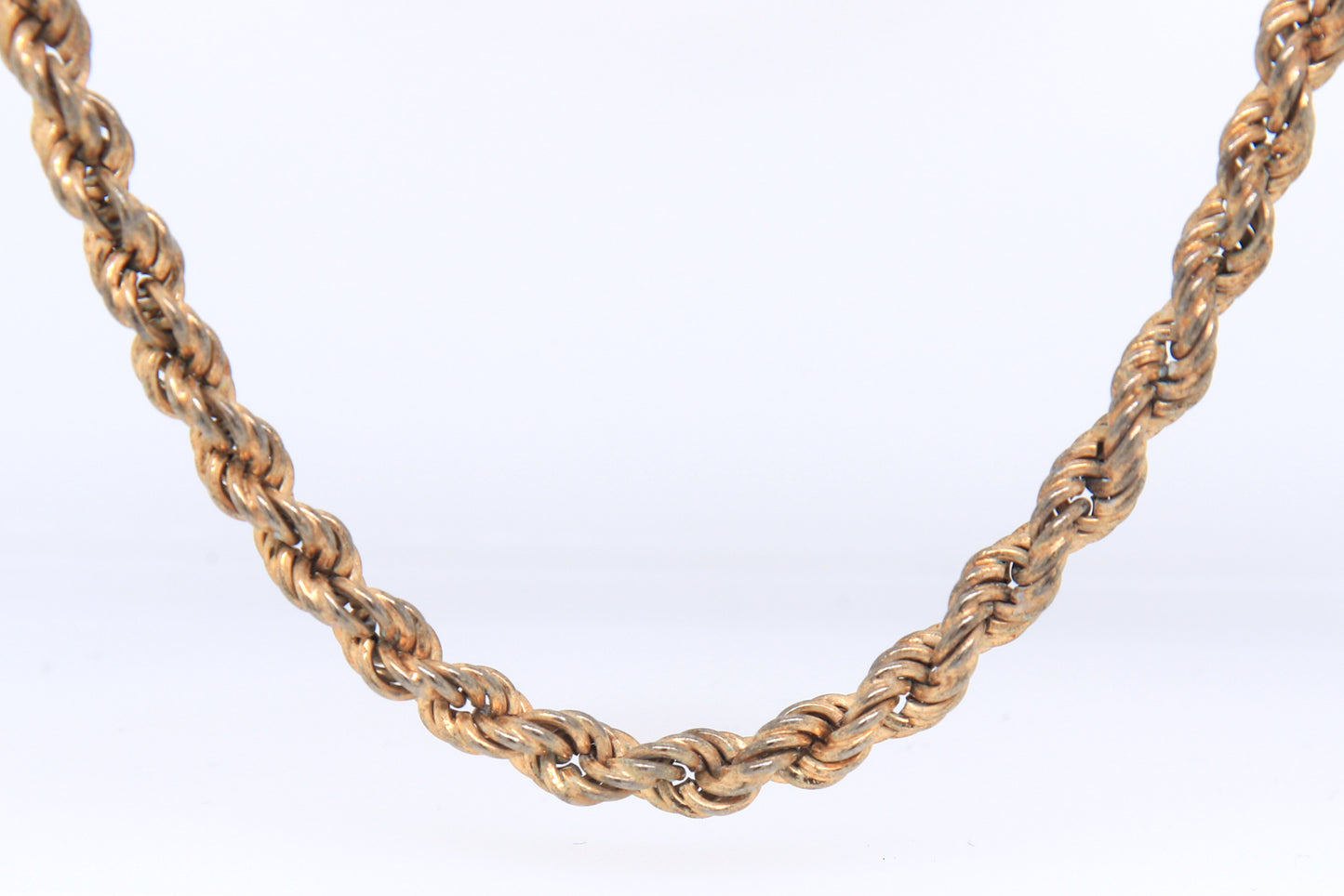 Italian vintage 925 sterling silver rope chain necklace
