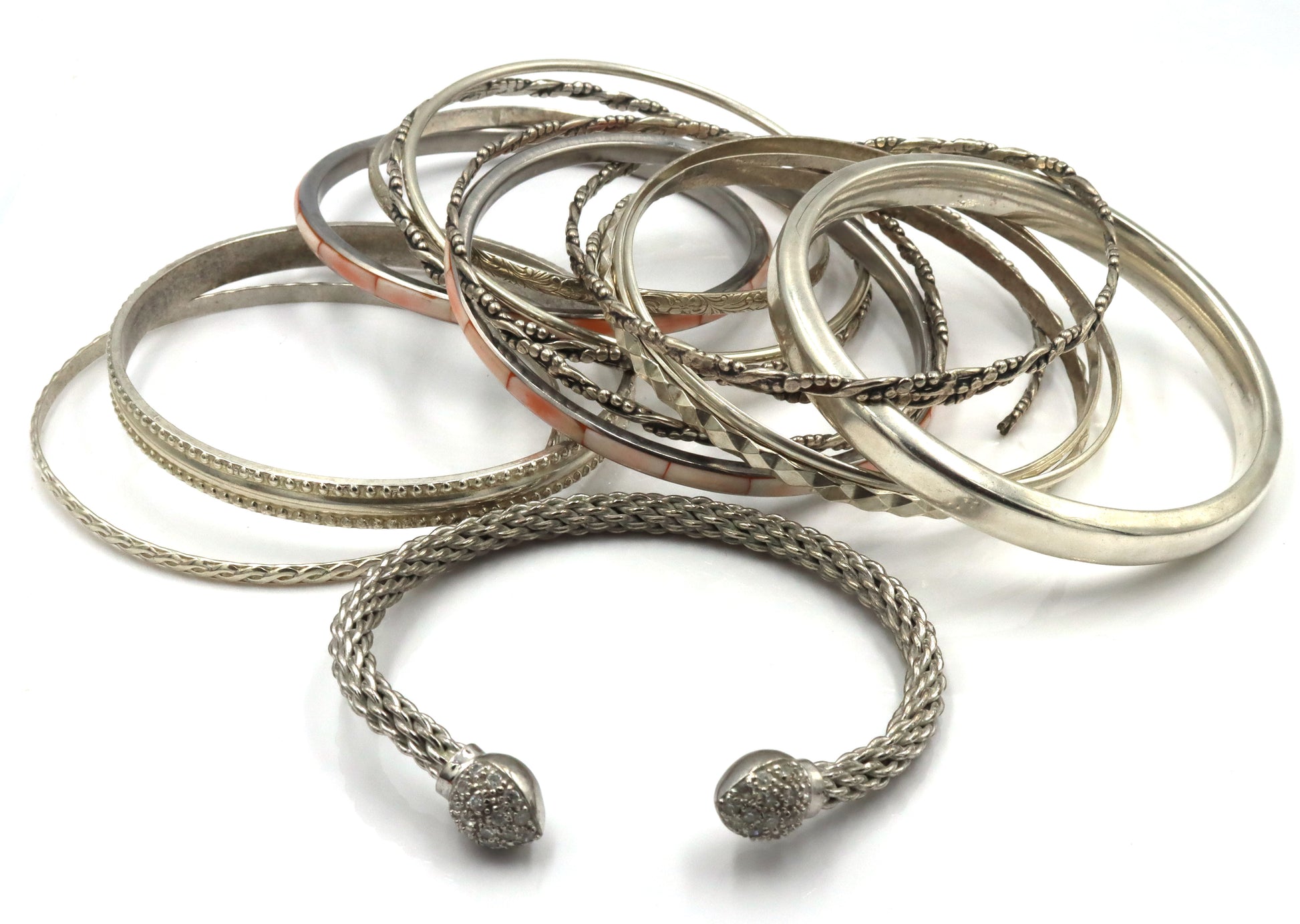 925 Sterling Silver Bangle Lot