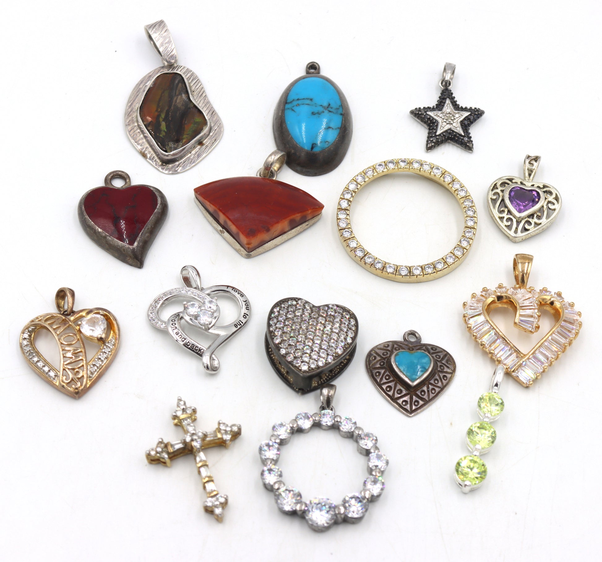 Group lot of Vintage 925 sterling silver pendants
