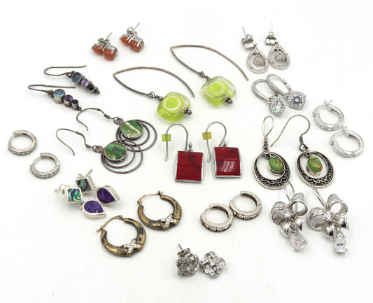 Group lot of Vintage 925 sterling silver earrings