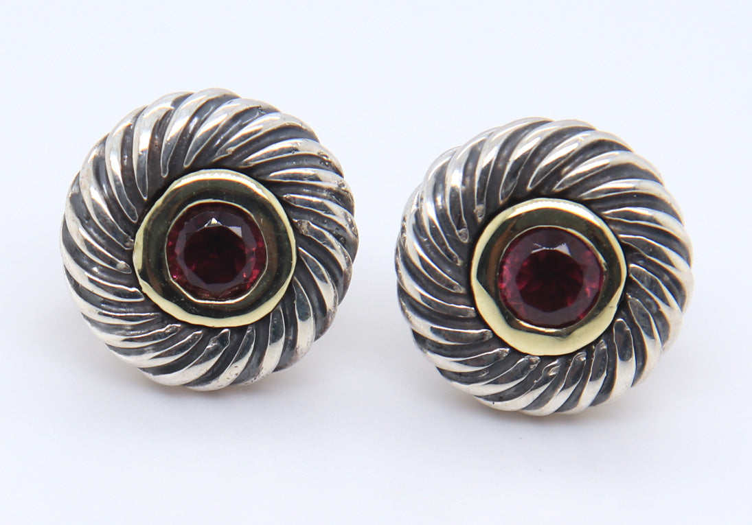 David Yurman Pink Tourmaline Cookie Earrings