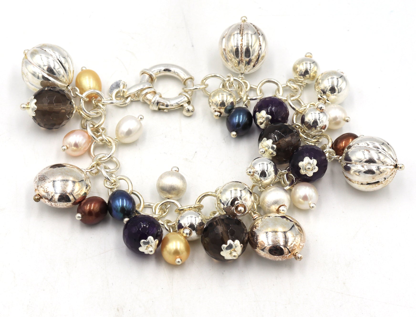 925 Sterling silver ball charms bracelet