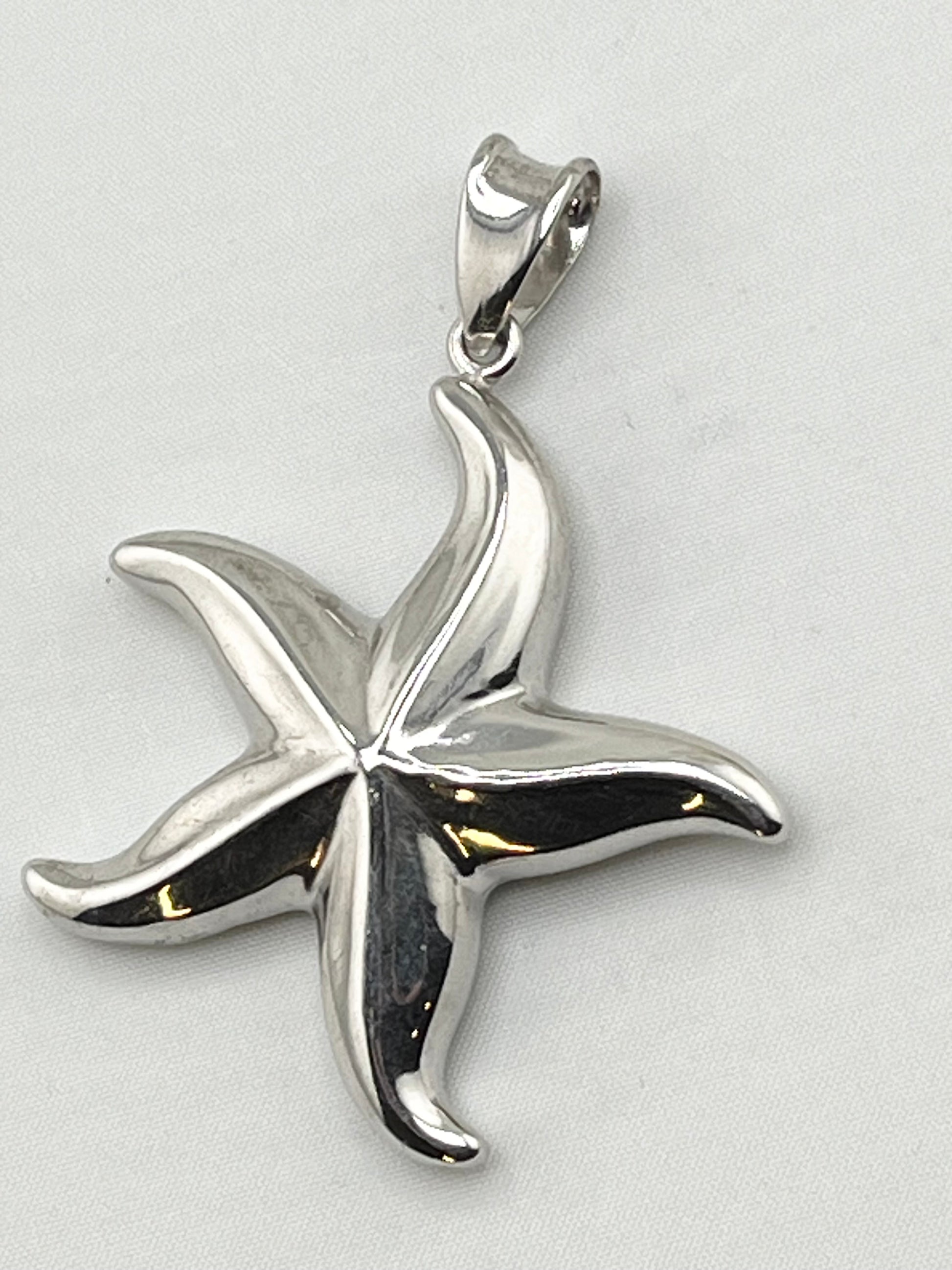 Italian 925 Sterling Silver large Starfish Pendant