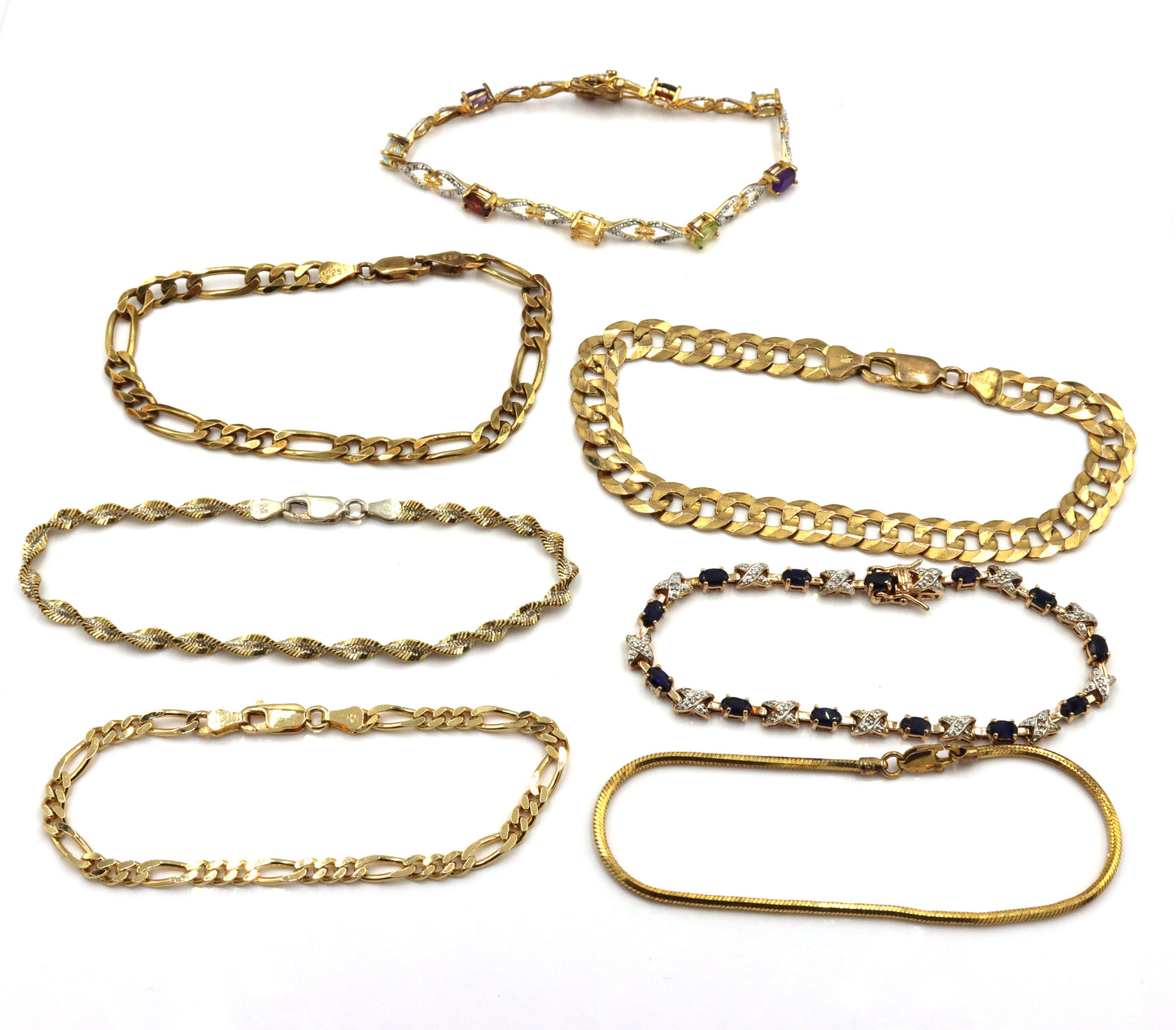 Group lot of 7 vintage 925 sterling silver bracelets