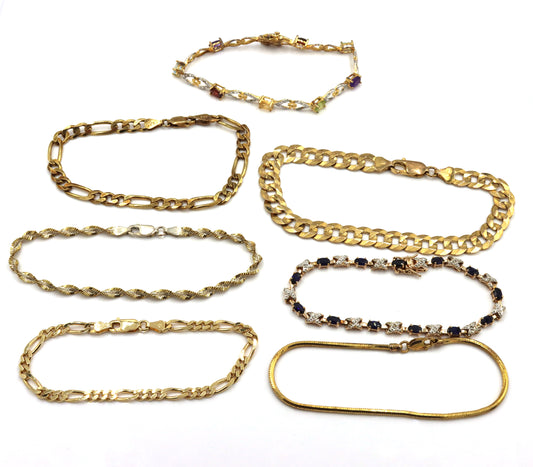Group lot of 7 vintage 925 sterling silver bracelets