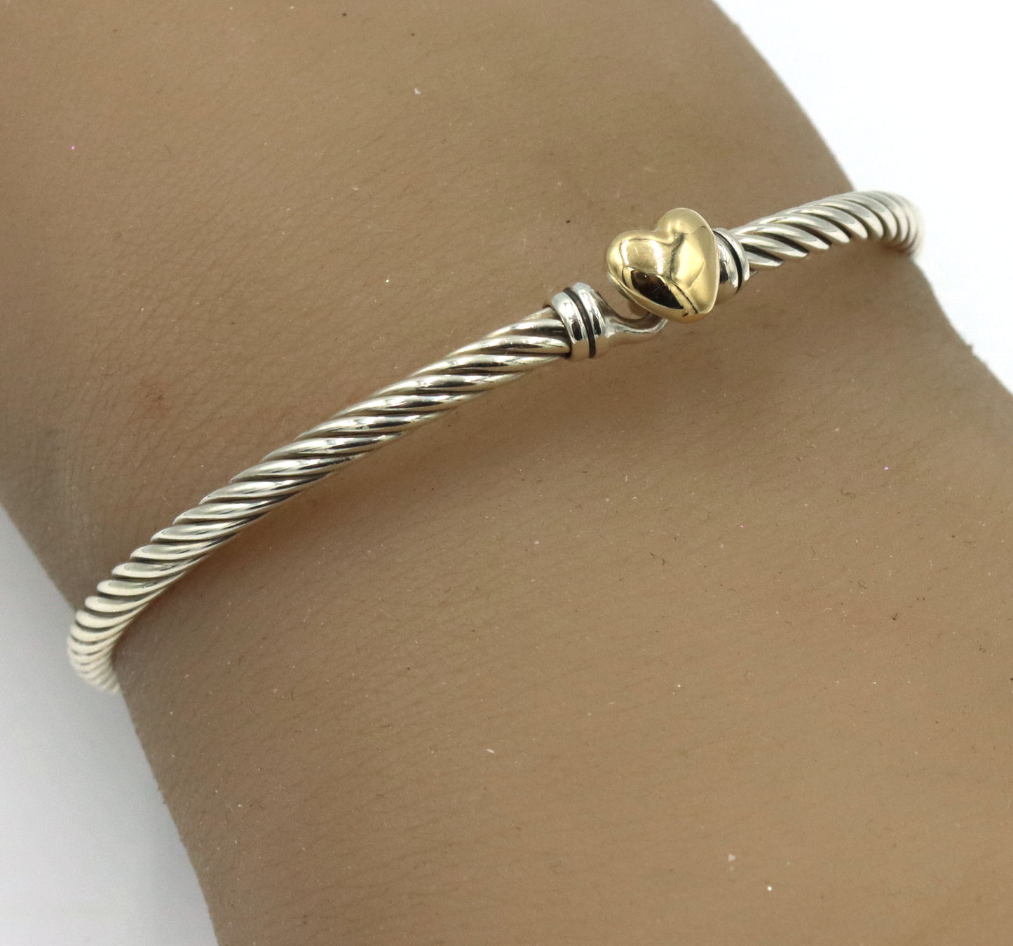 David Yurman cable classic heart bangle bracelet