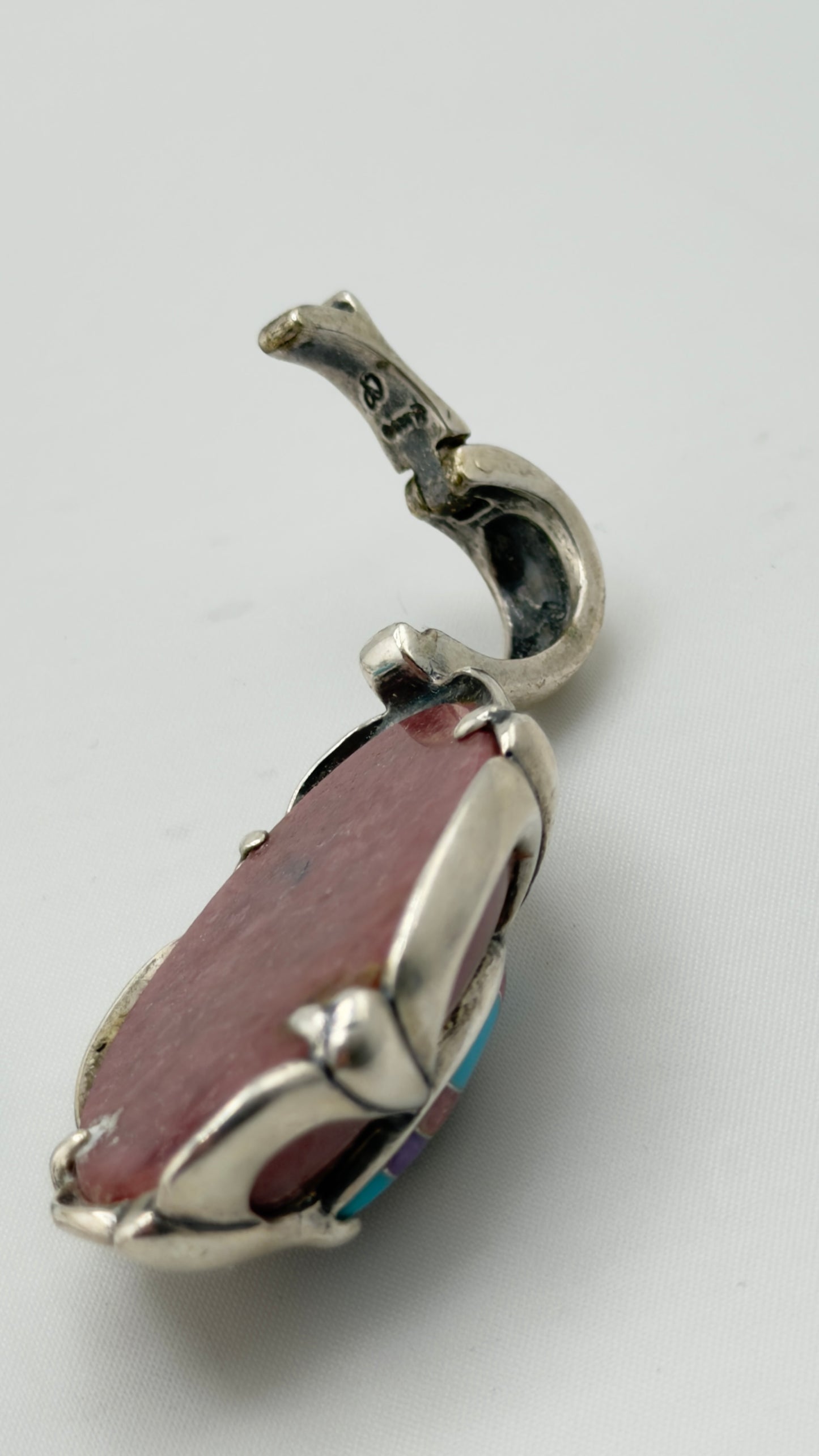925 Vintage Sterling Silver Carolyn Pollack Inlay of turquoise inlay Carnelian, Amethyst Turquoise P