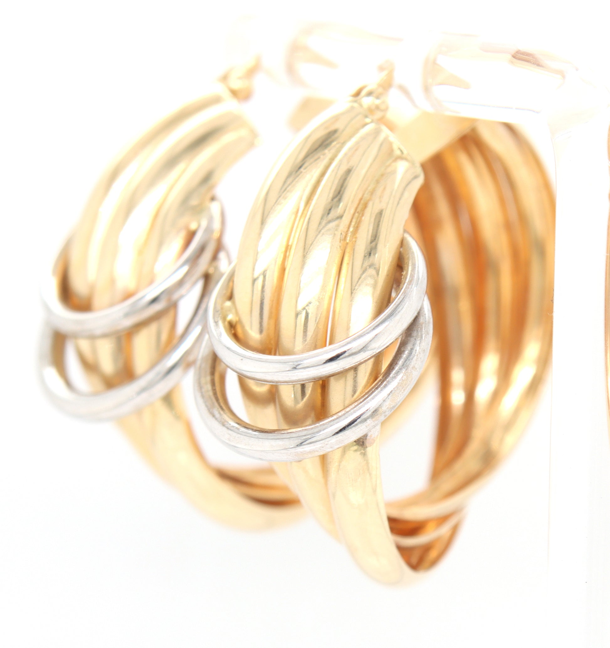 14kt Yellow gold twisted hoop earrings