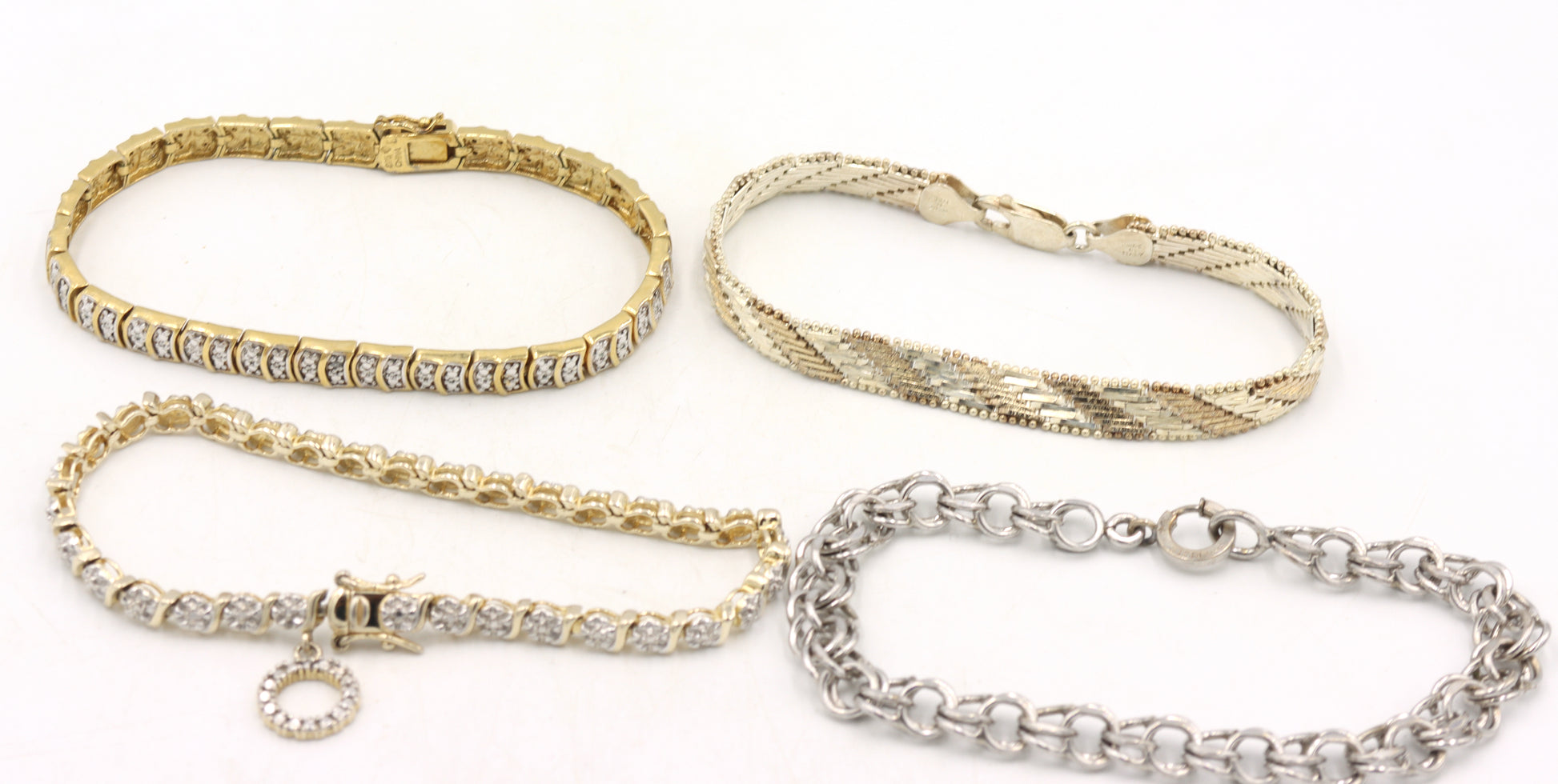 Group lot of 4 Vintage 925 sterling silver bracelets
