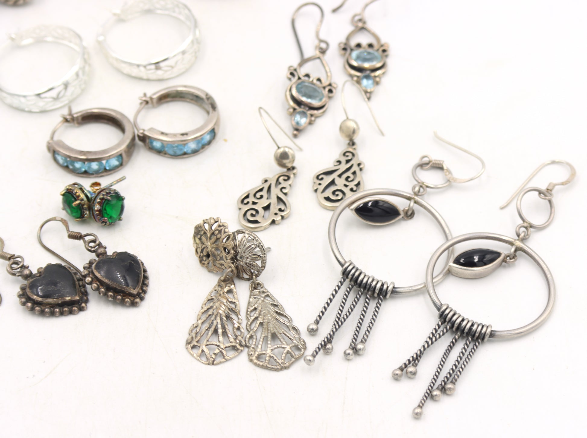 Group lot of Vintage 925 sterling silver earrings
