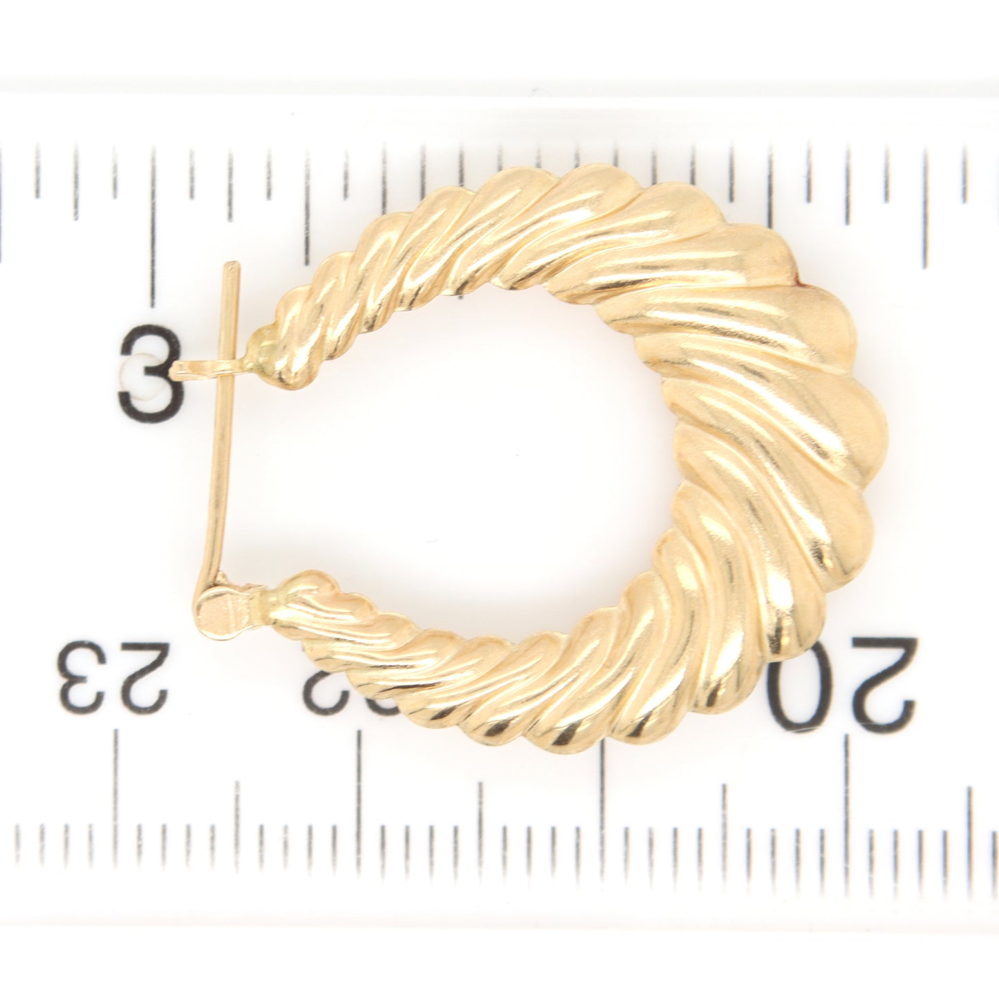 14kt Yellow gold shrimp hoop earrings