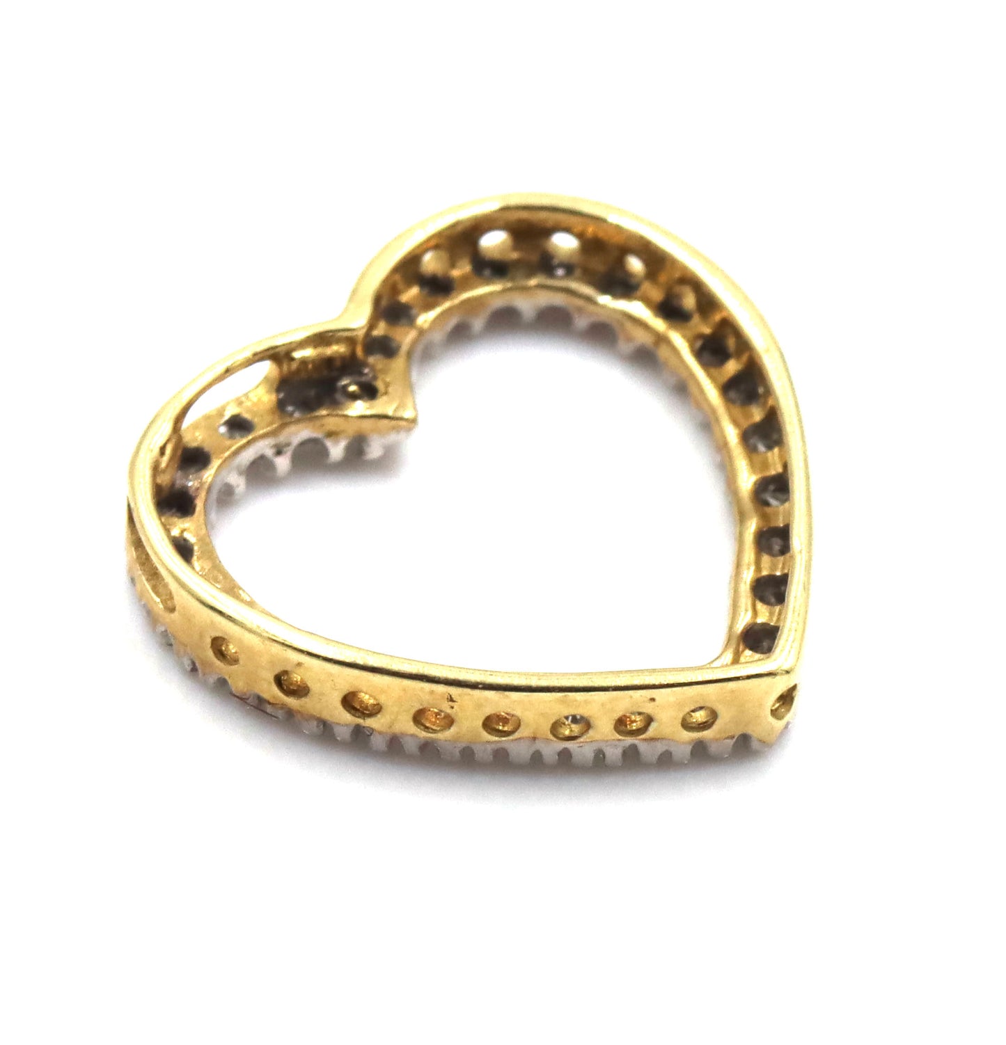 10kt Yellow gold diamond heart shaped pendant