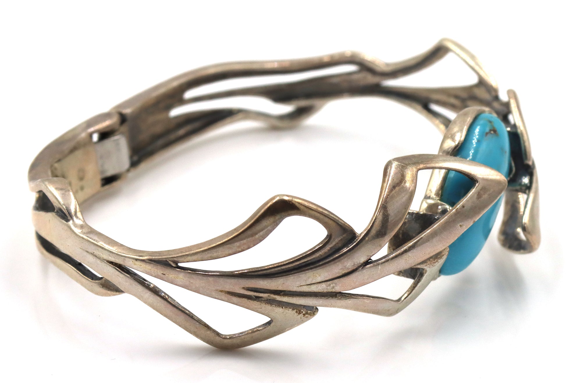 Vintage 925 sterling silver turquoise bangle