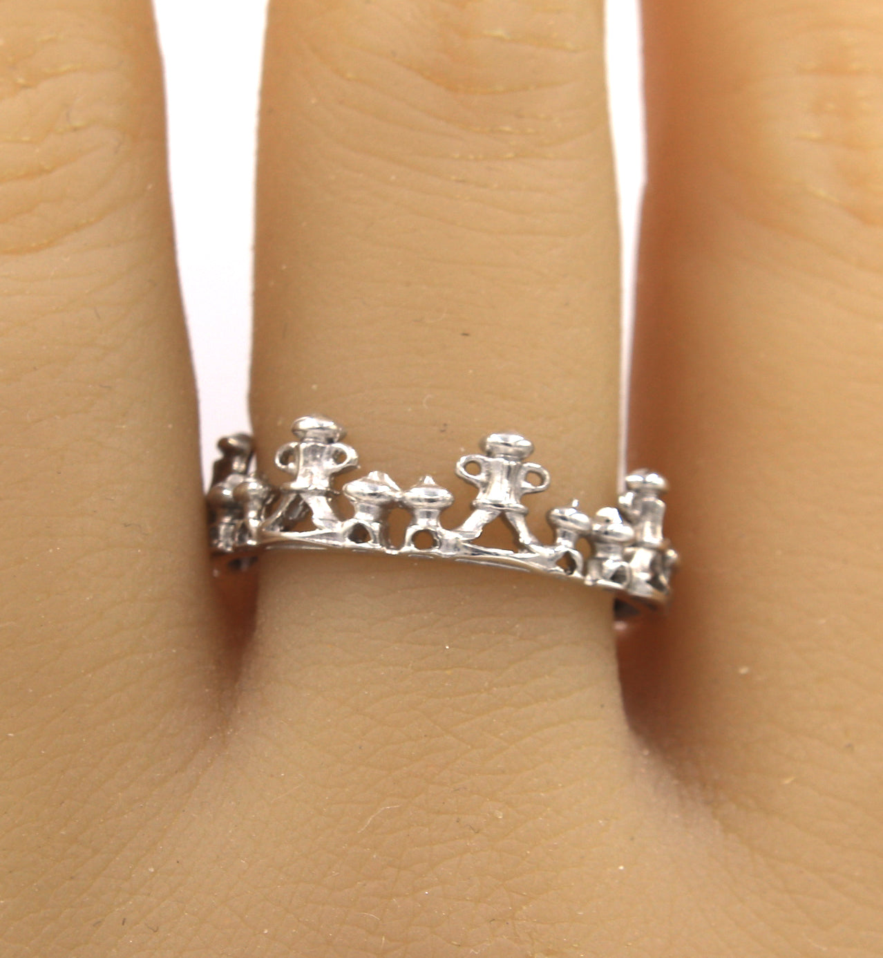 925 Sterling silver Armenta silver crown ring