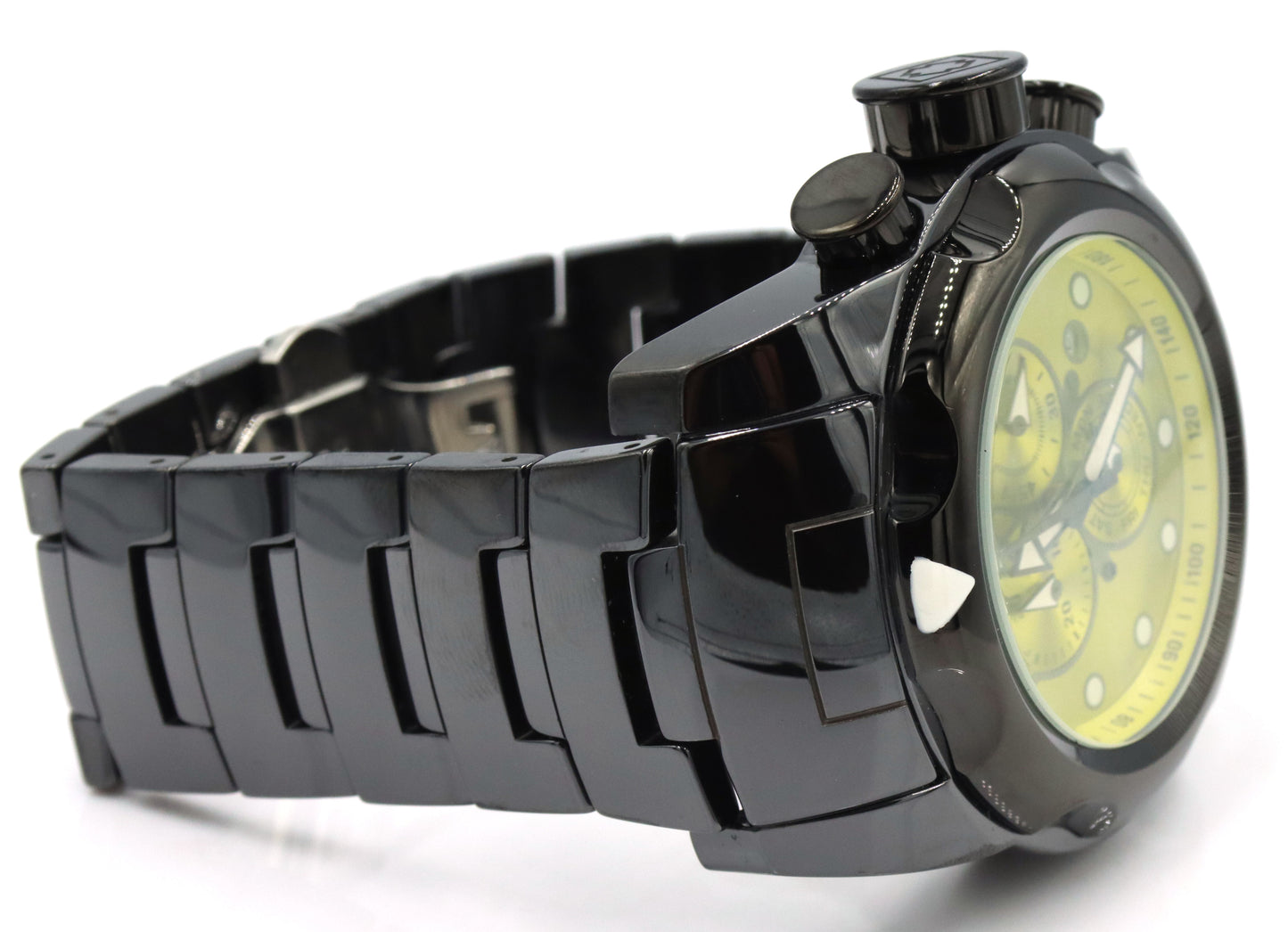 Men's Invicta chronograph yellow dial watch