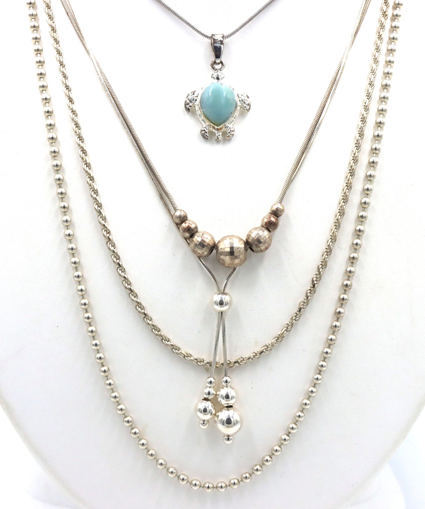Group lot of 5 Vintage 925 sterling silver necklaces
