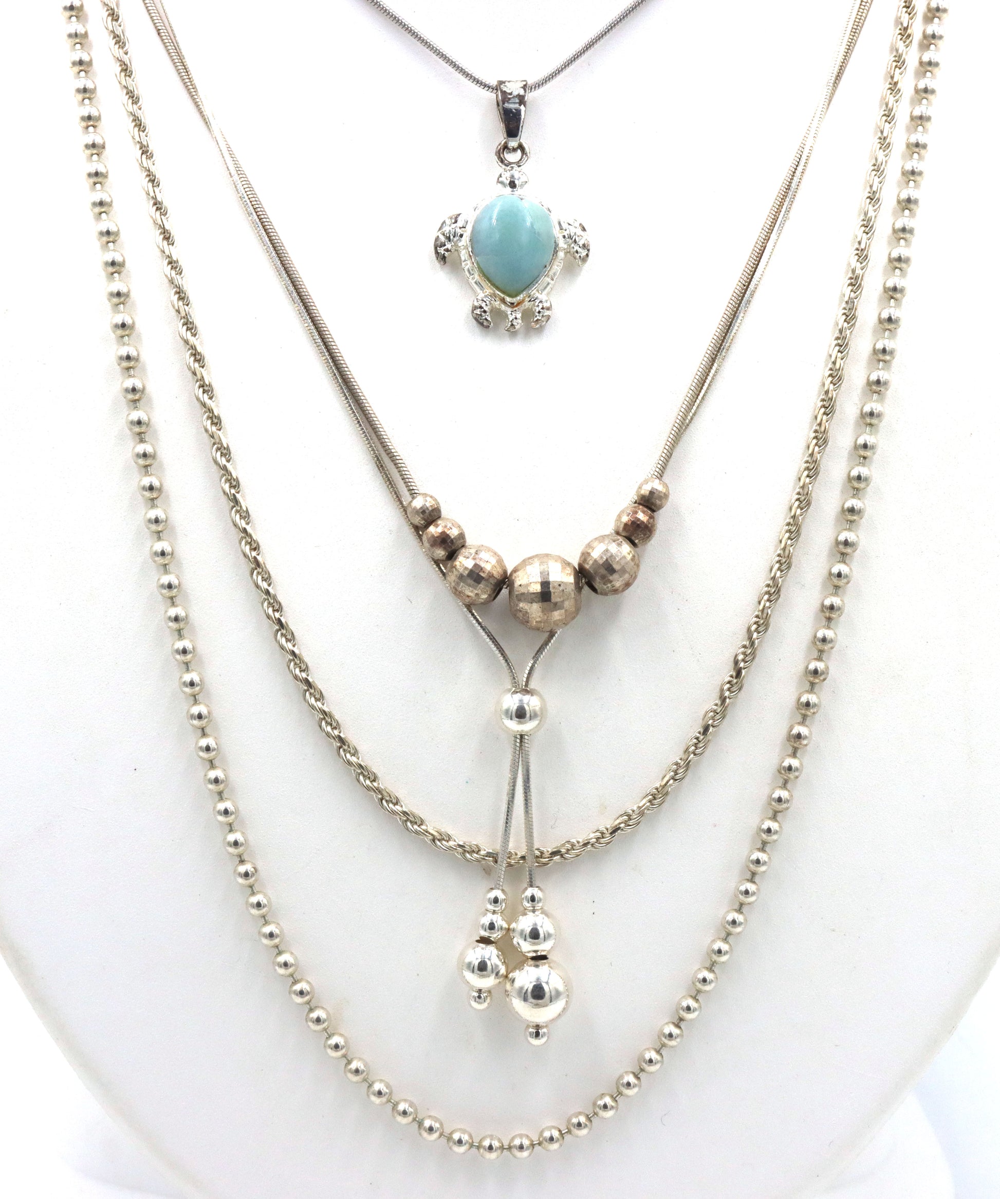 Group lot of 5 Vintage 925 sterling silver necklaces