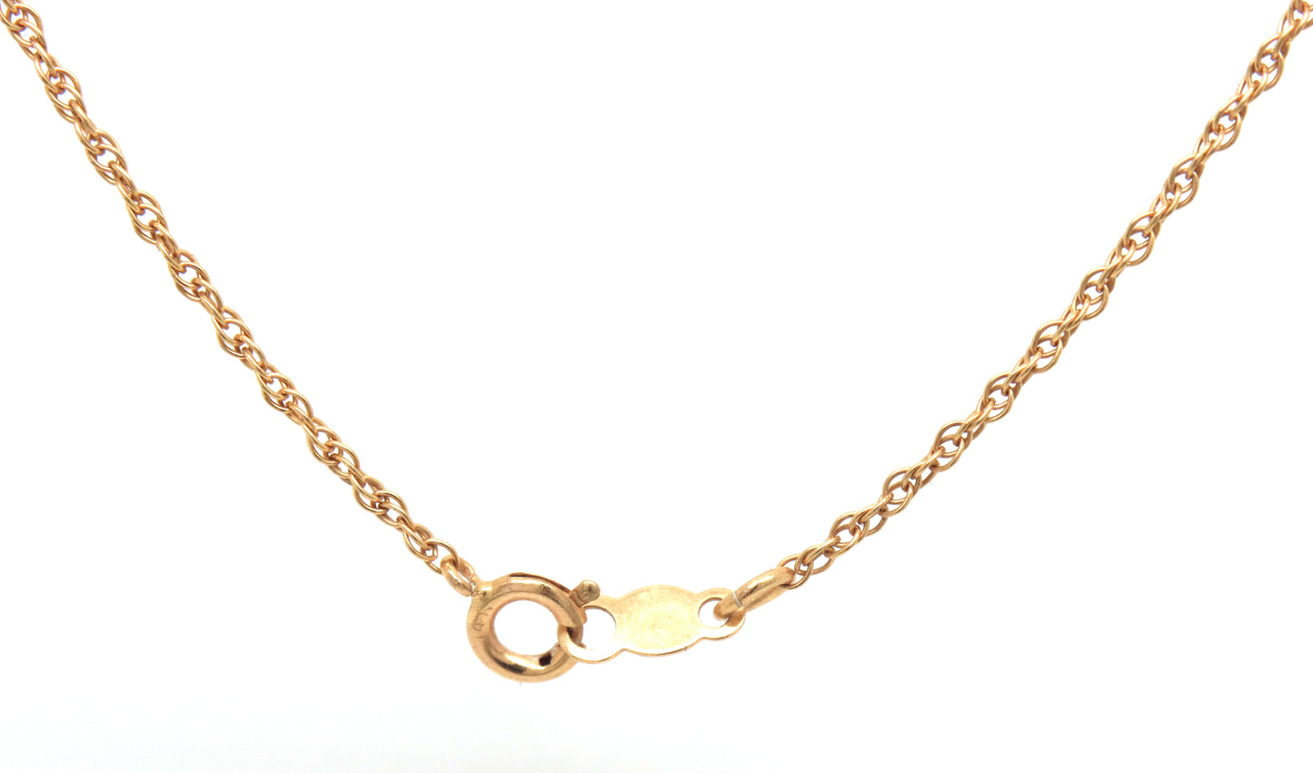 14kt Yellow gold Jade pendant on chain