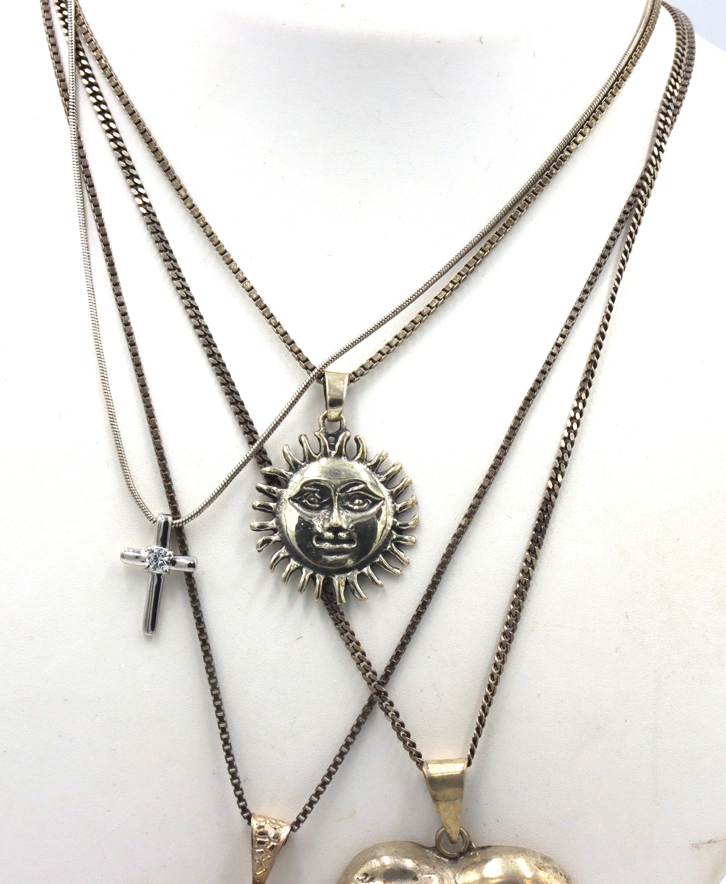 Group lot of 4 vintage 925 sterling silver necklaces