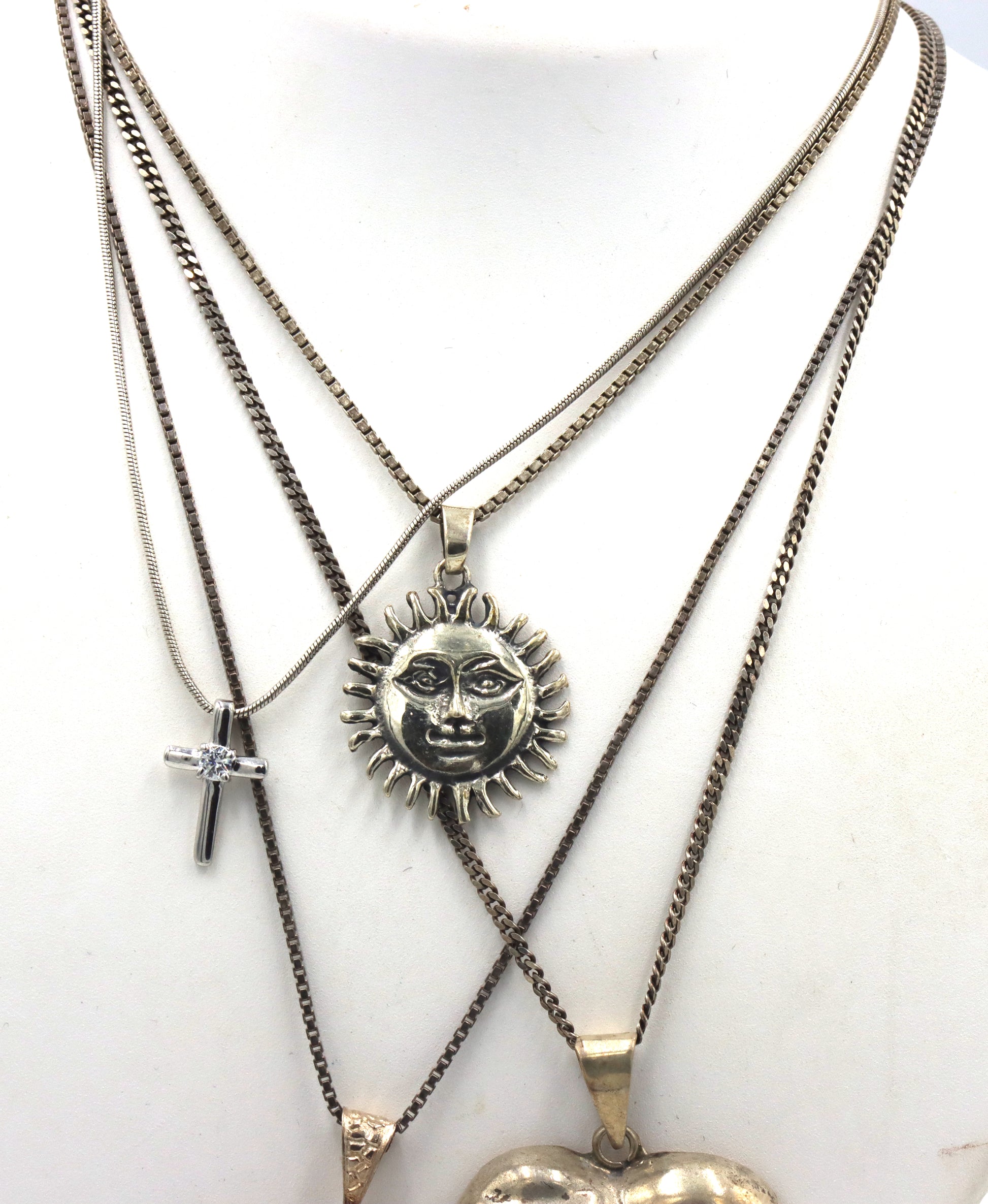 Group lot of 4 vintage 925 sterling silver necklaces