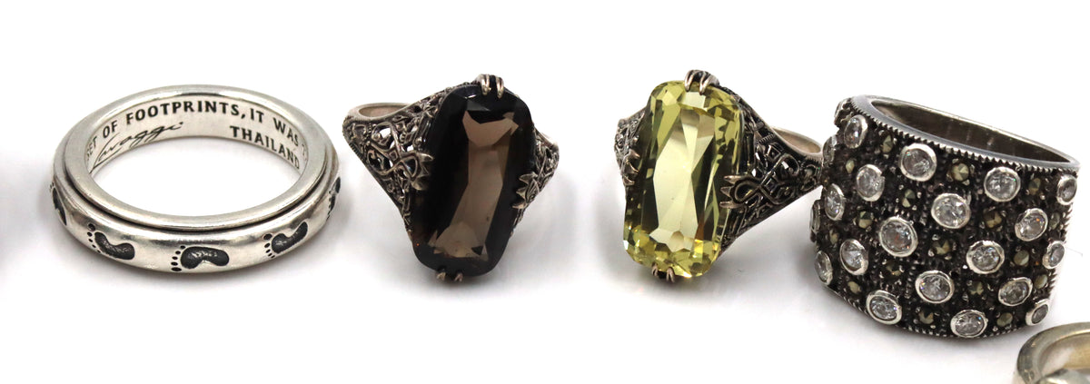 Group lot of Vintage 925 sterling silver rings