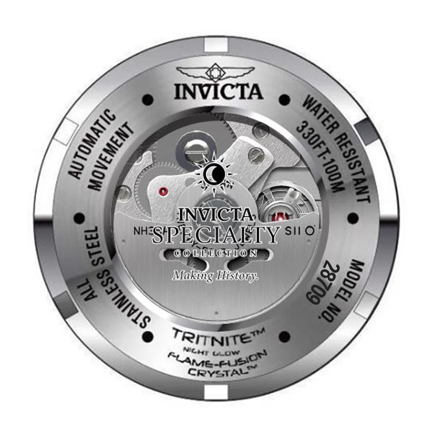 Invicta Men's Specialty Los Angeles Dodgers Automatic 3 Hand Black Dial Watch