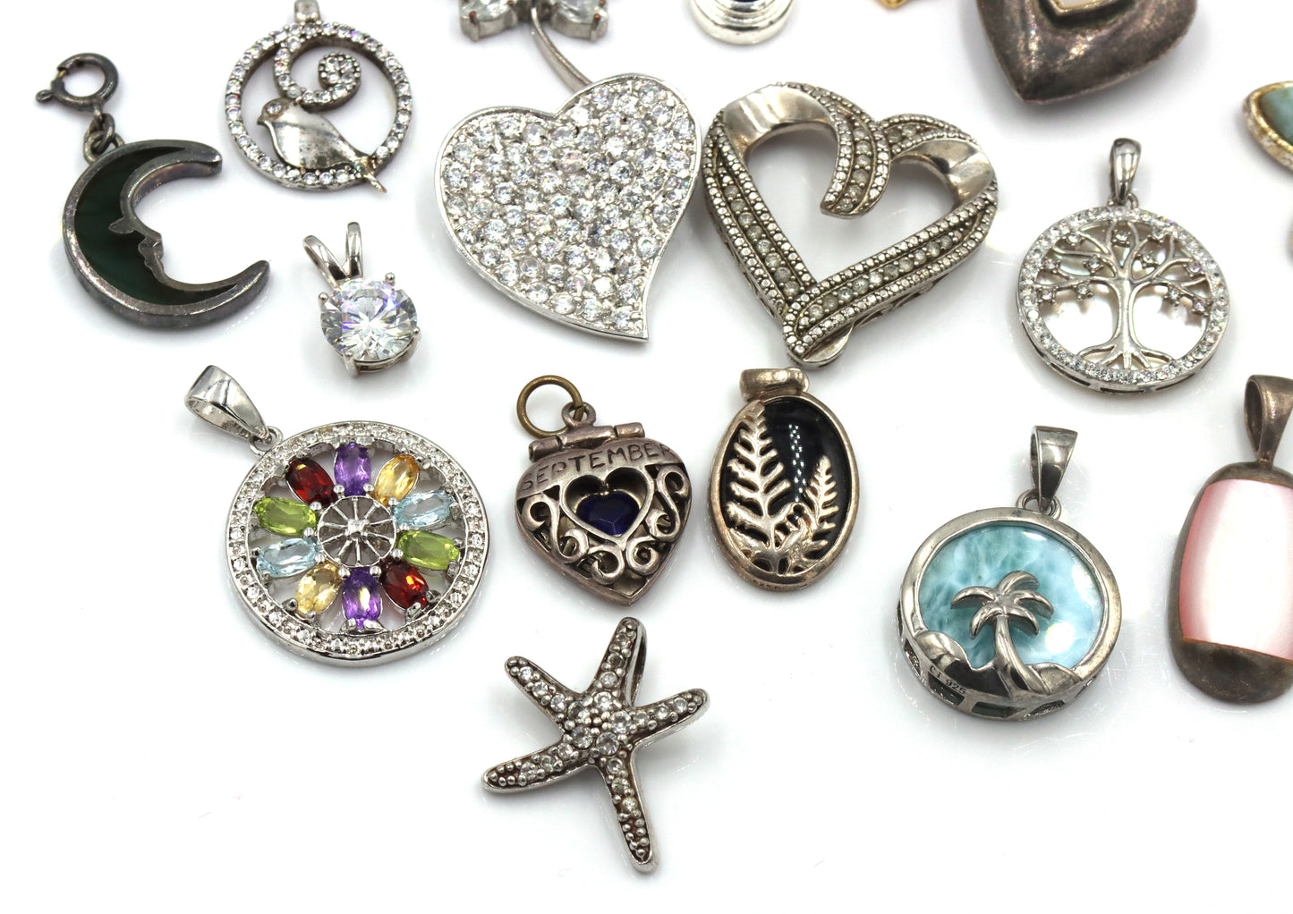 Vintage 925 sterling silver group lot of pendants