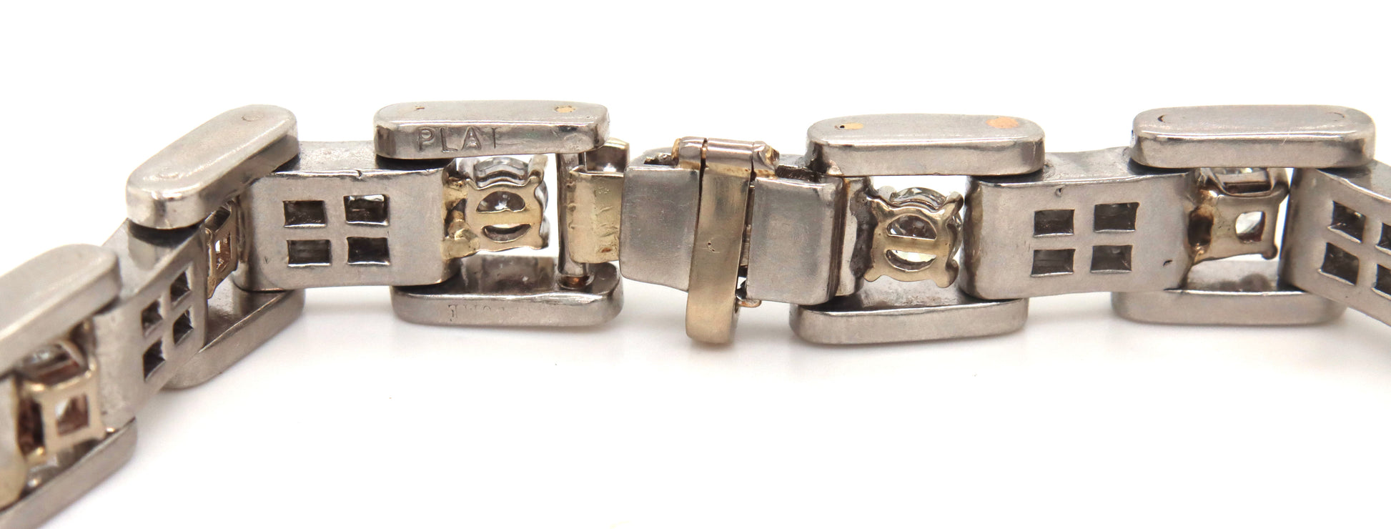 Platinum 6.75ctw RBC and princess cut diamond bracelet