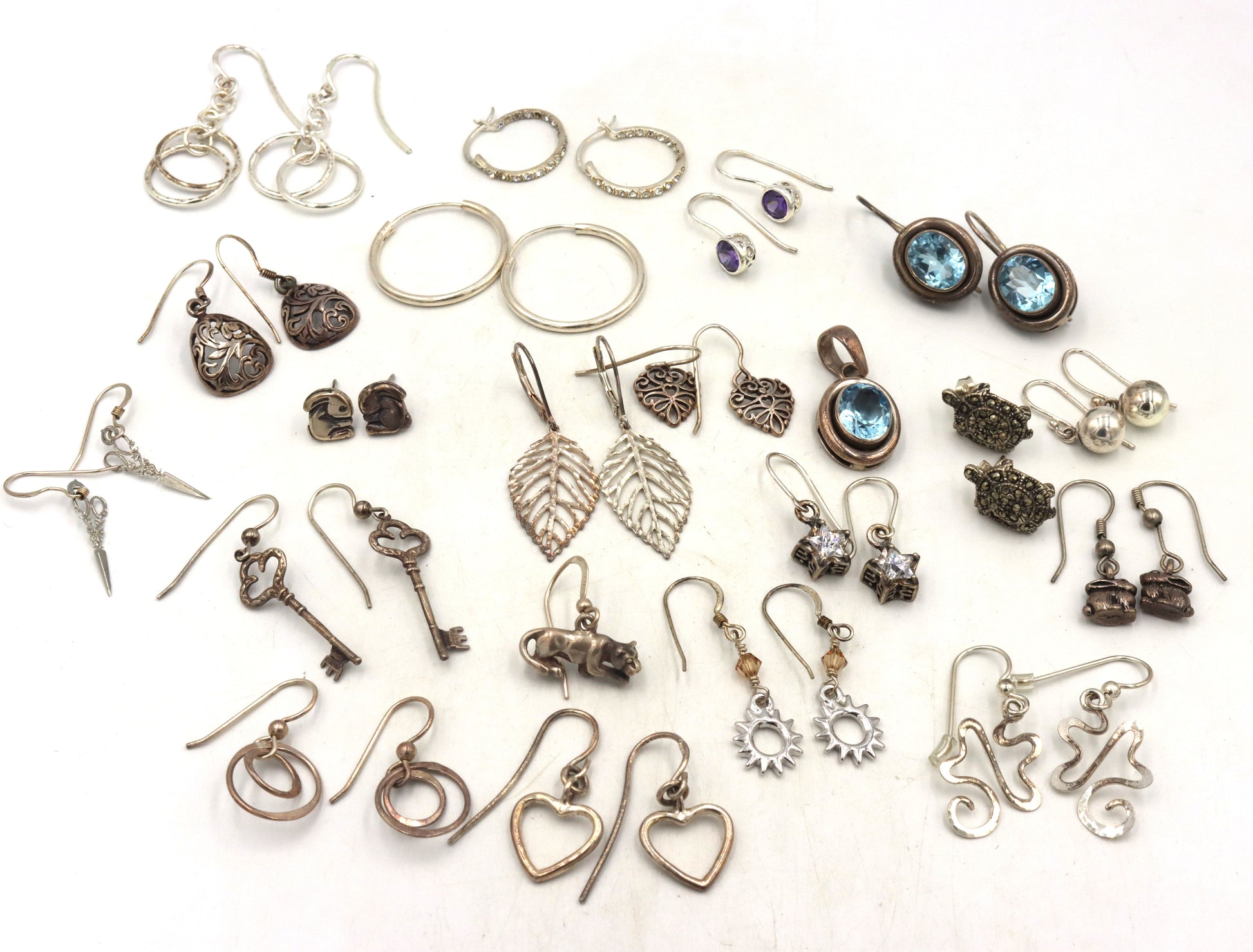 Group lot of vintage 925 sterling silver earrings