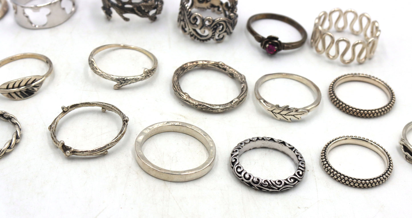 Group lot of Vintage 925 sterling silver rings