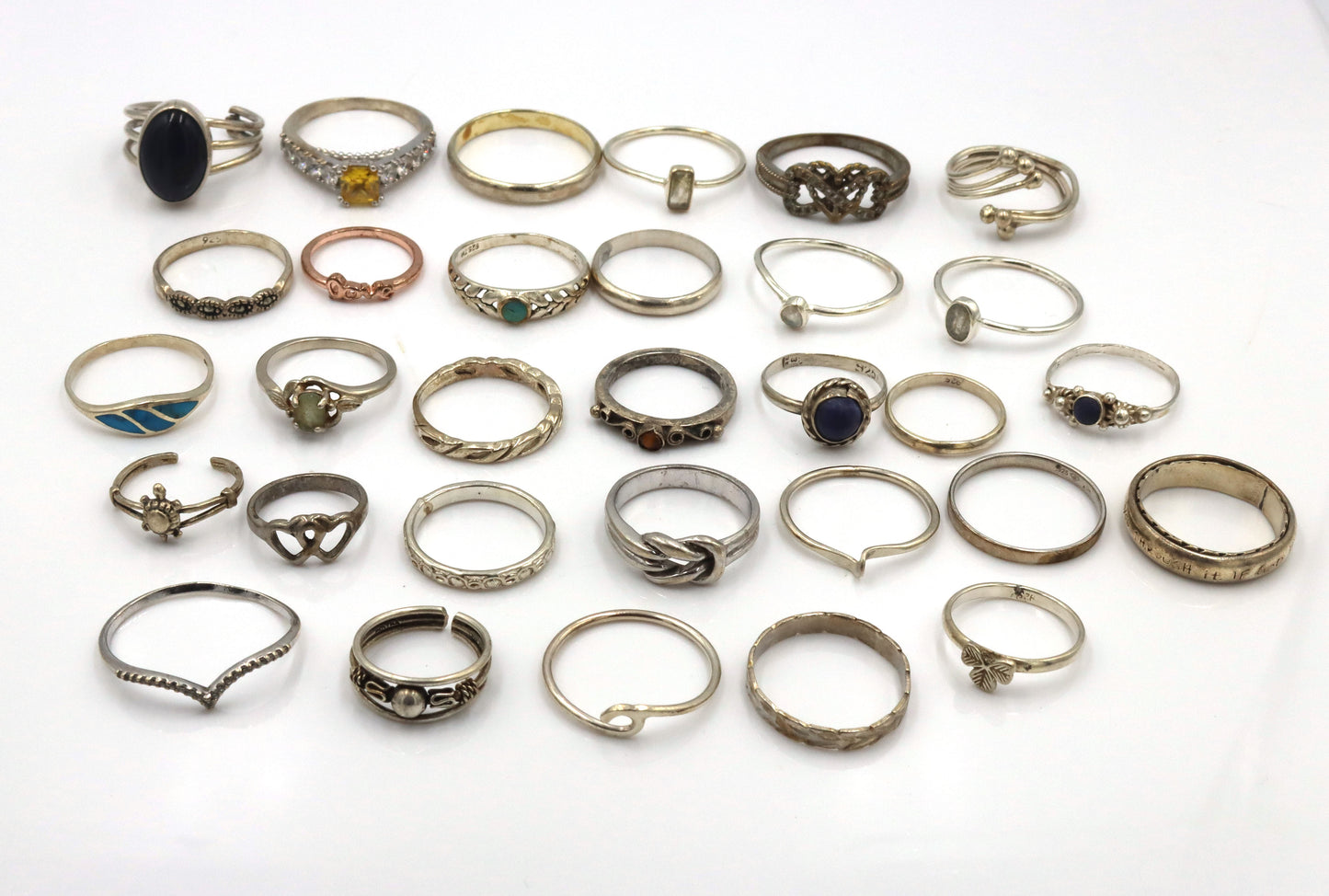 Group lot of Vintage 925 sterling silver rings