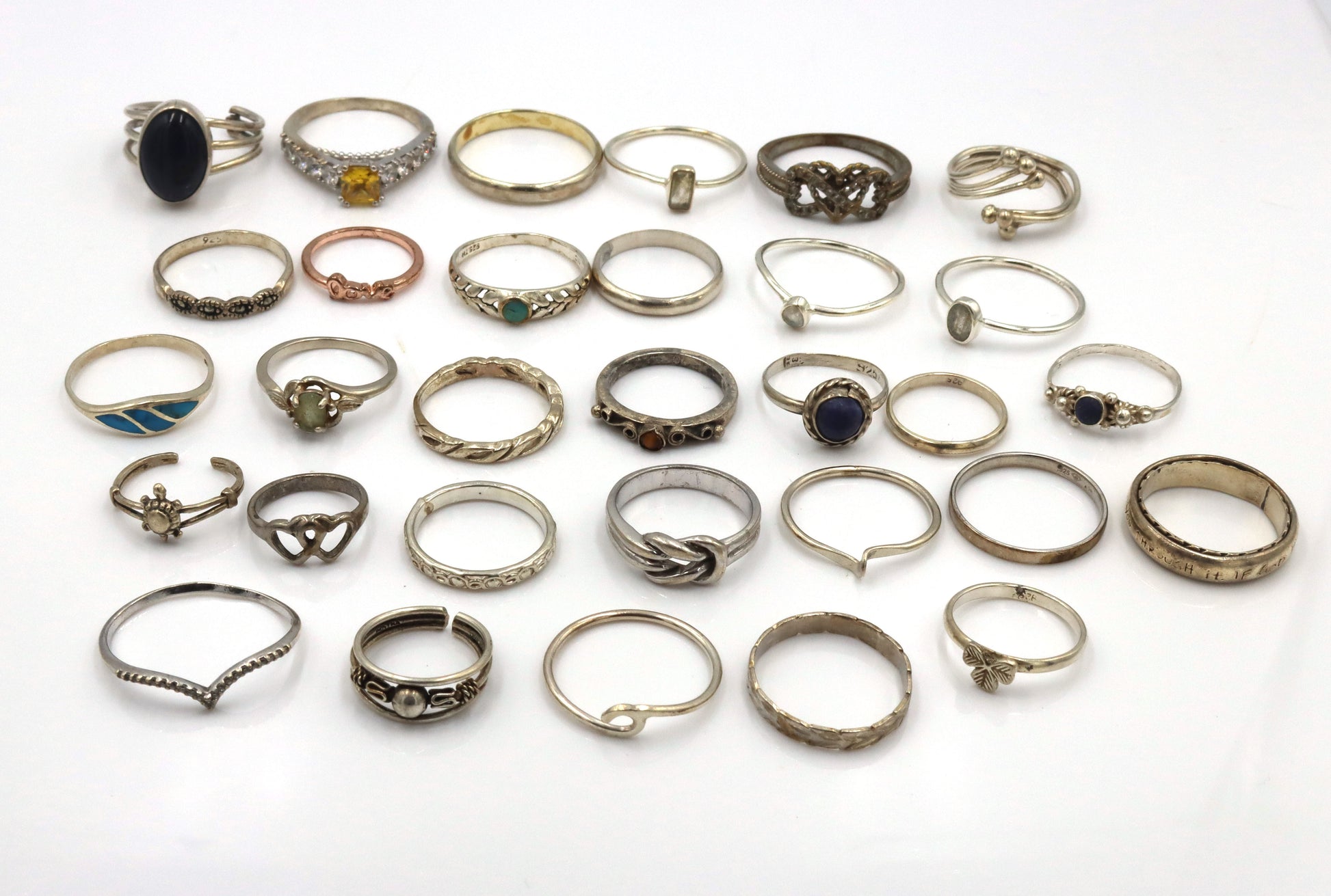 Group lot of Vintage 925 sterling silver rings