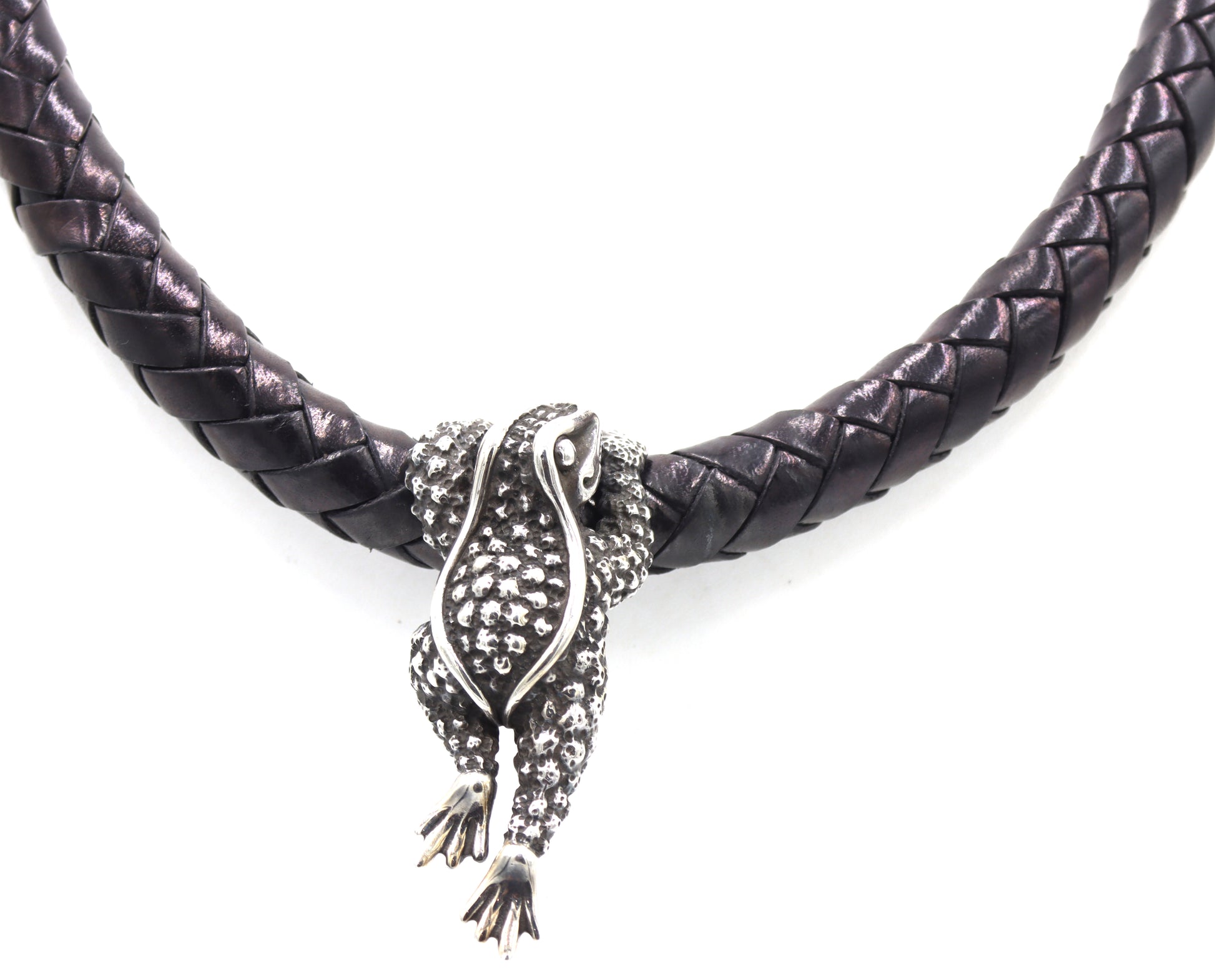 Kieselestein cord frog leather cord necklace