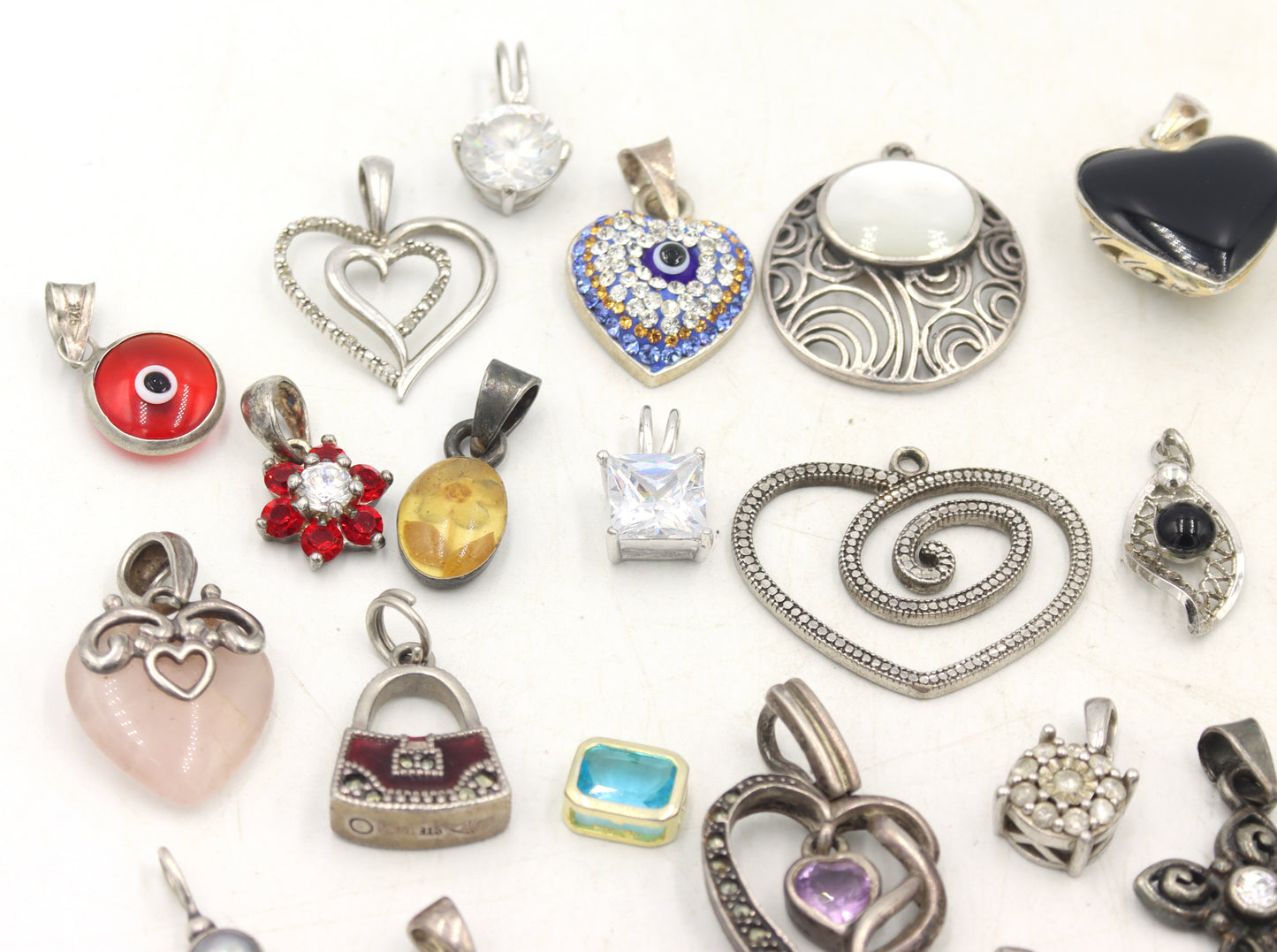 Group lot of Vintage 925 sterling silver pendants