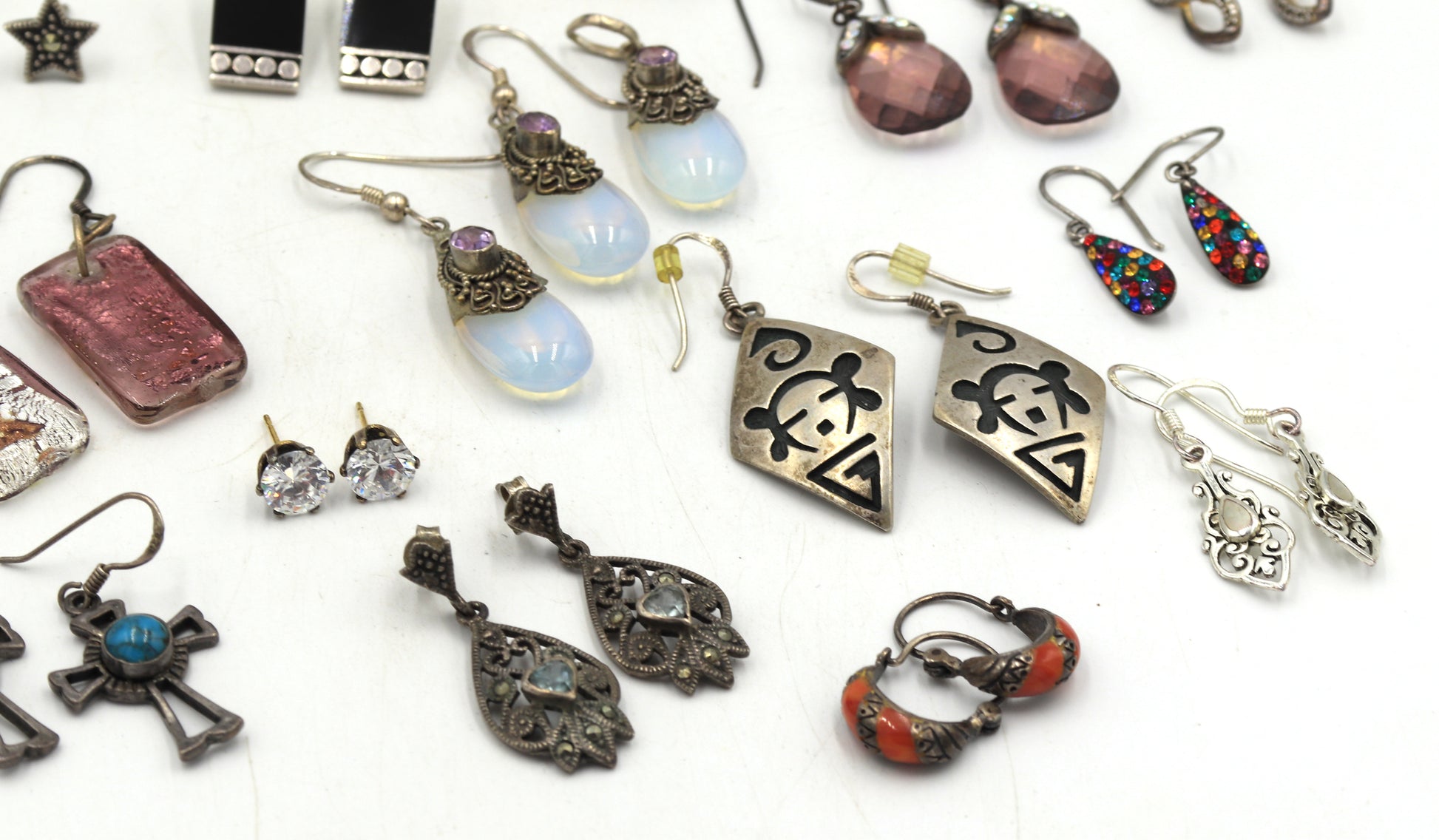 Group lot of Vintage 925 sterling silver earrings