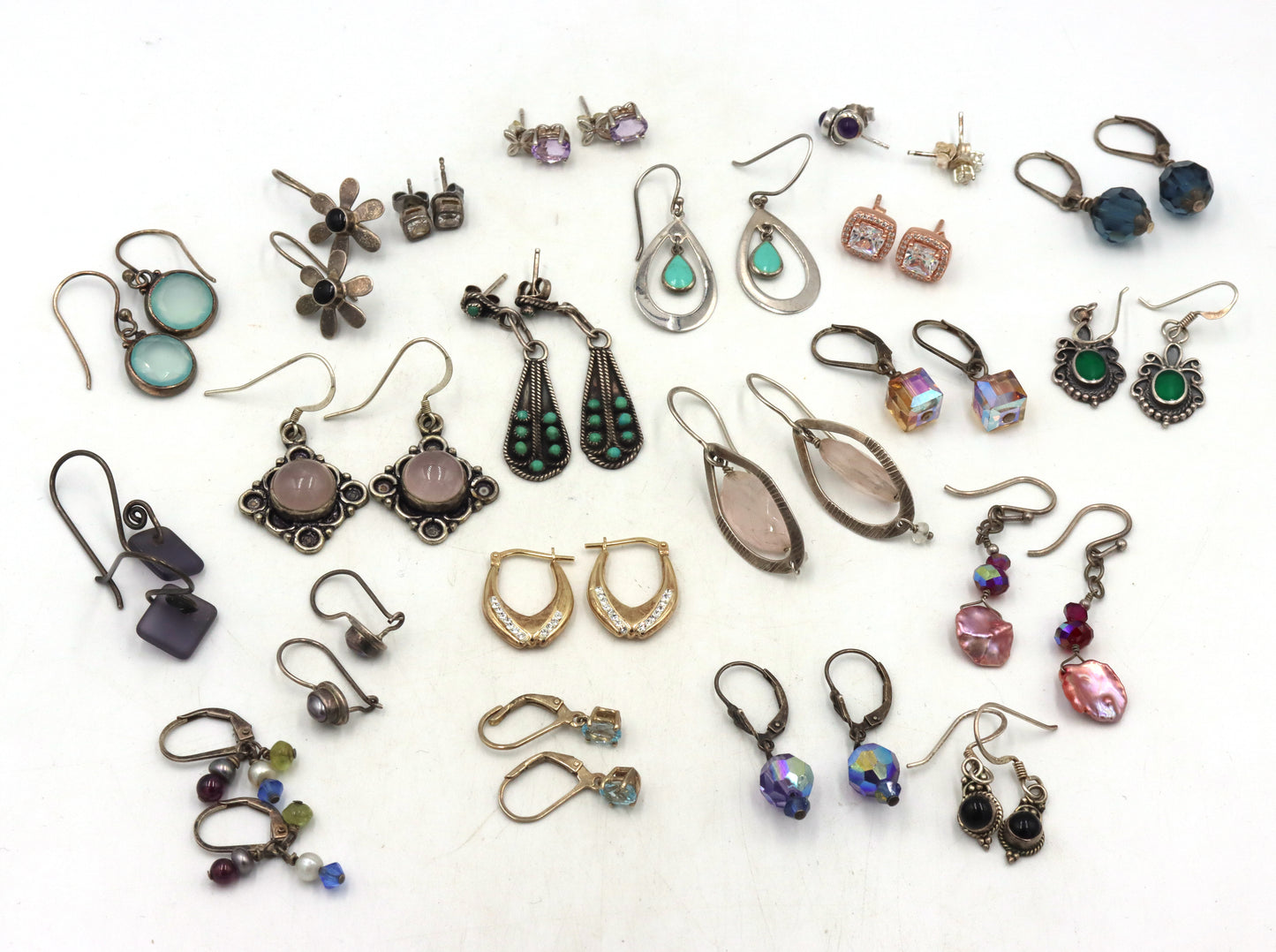 Group lot of vintage 925 sterling silver earrings